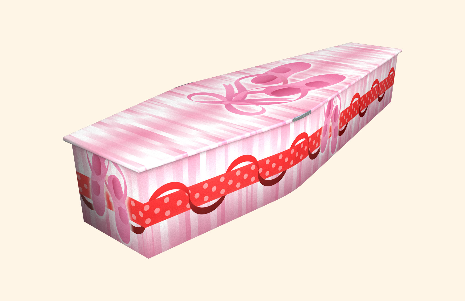 Tippy Toes design on a traditional coffin