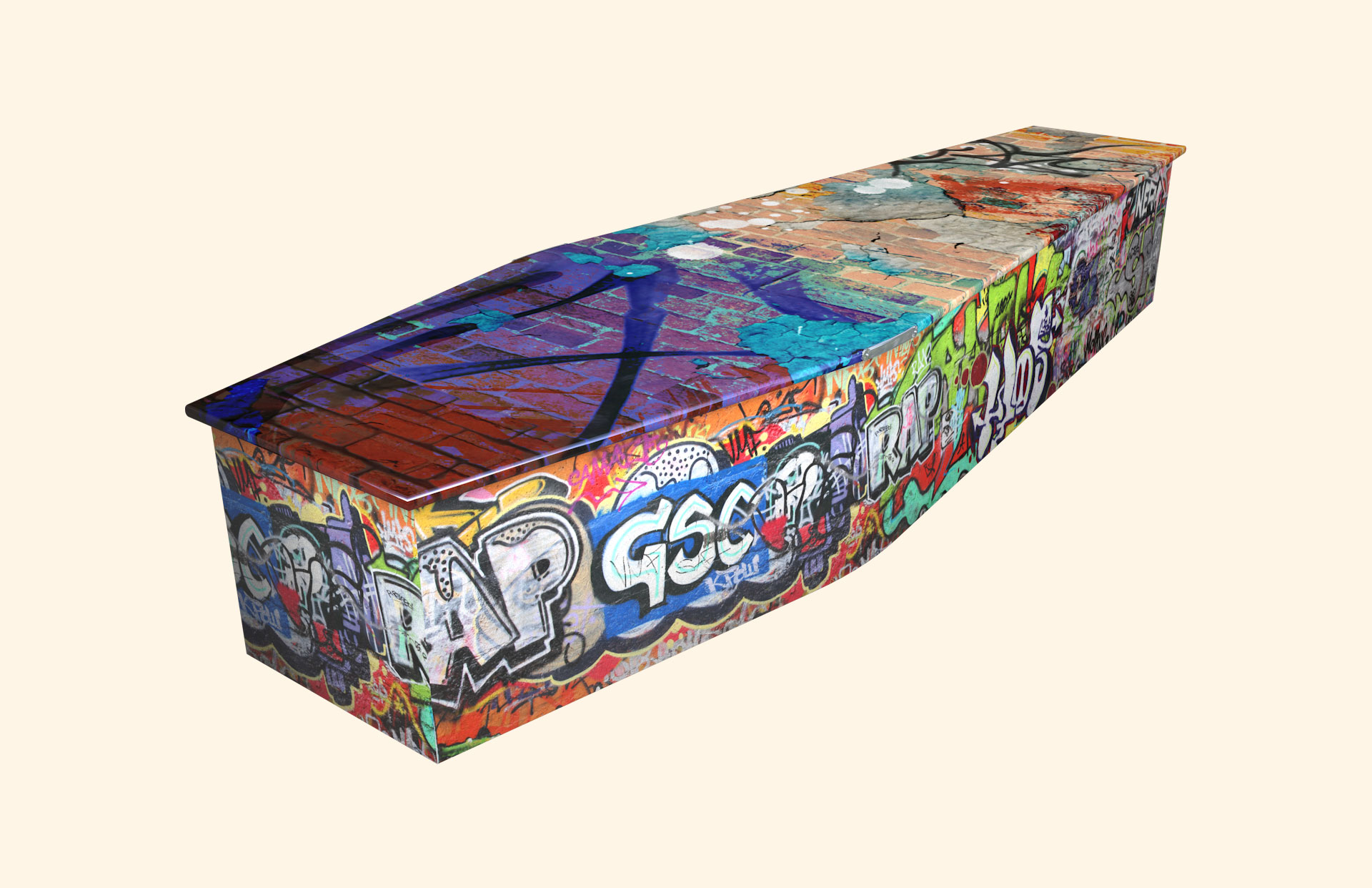 Street Art design on a traditional coffin