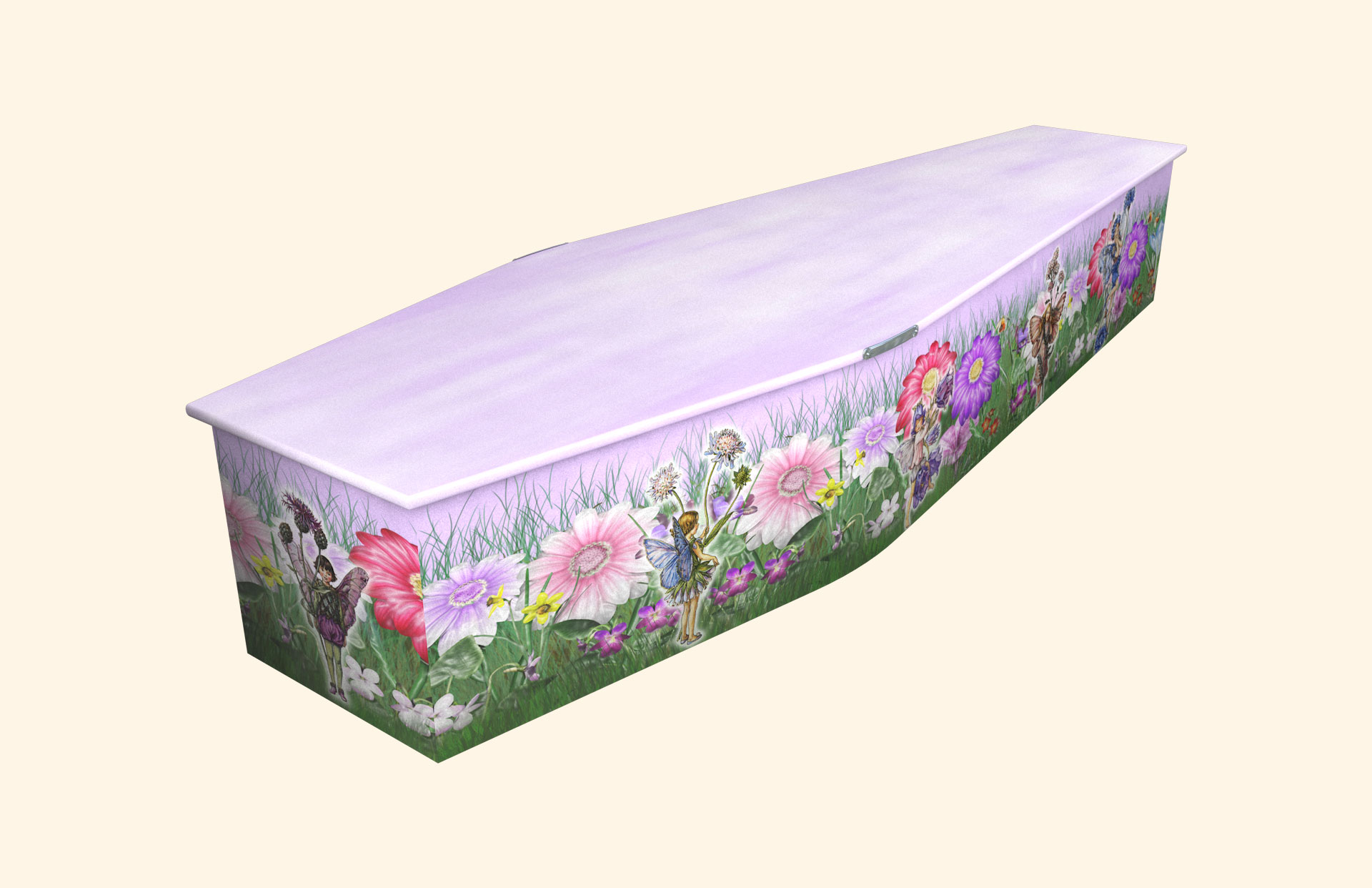 Fairy Garden design on a traditional coffin