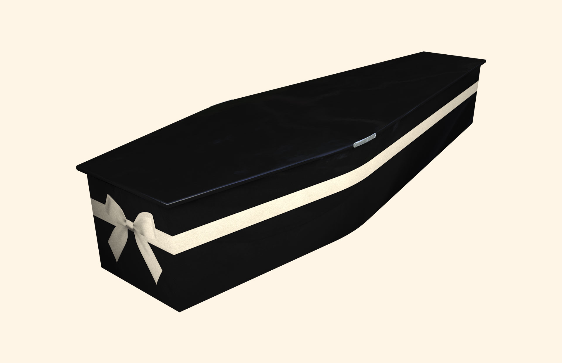 Ribbon Bow design on a traditional coffin