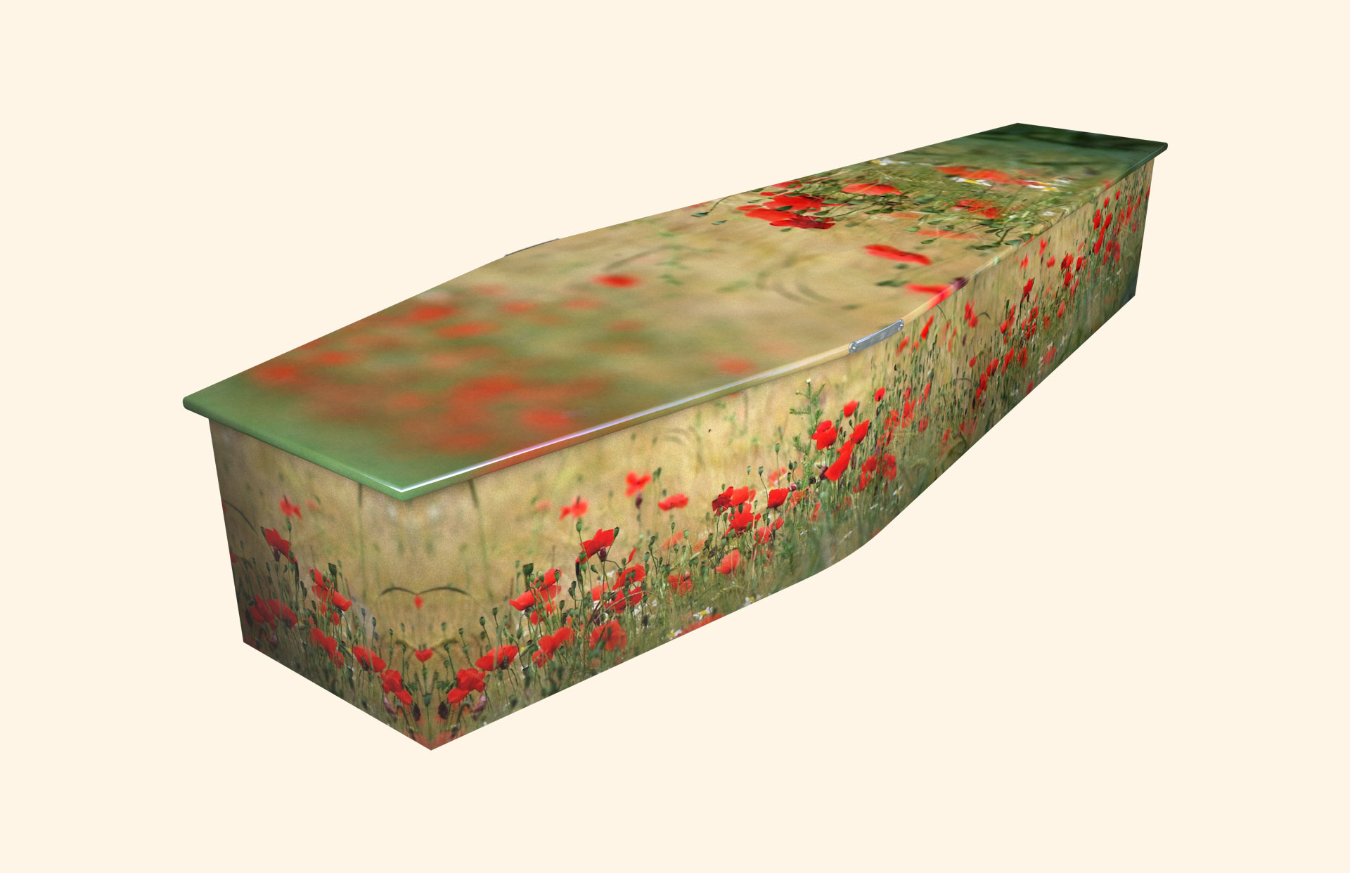 Poppy Meadow design on a traditional coffin
