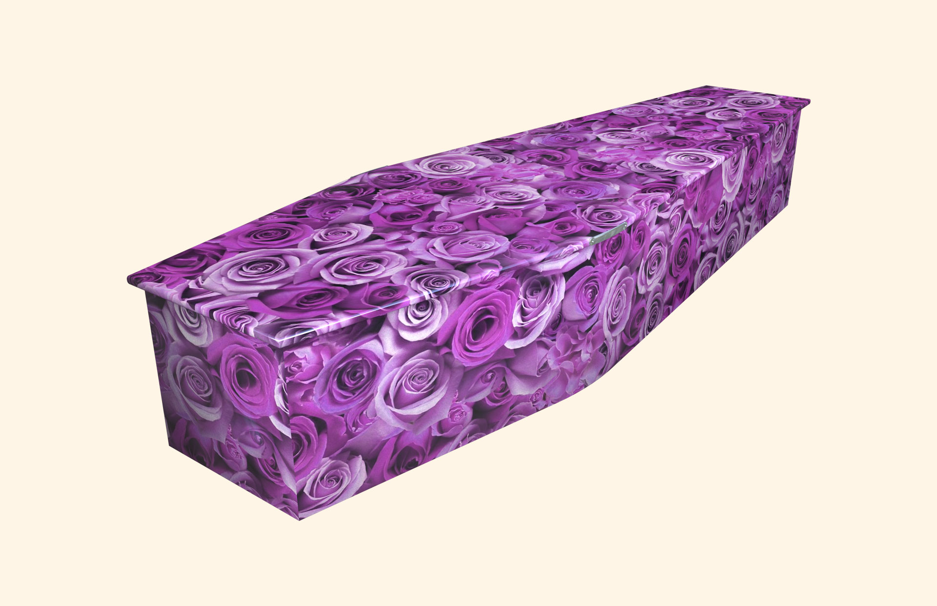Lilac Roses design on a traditional coffin