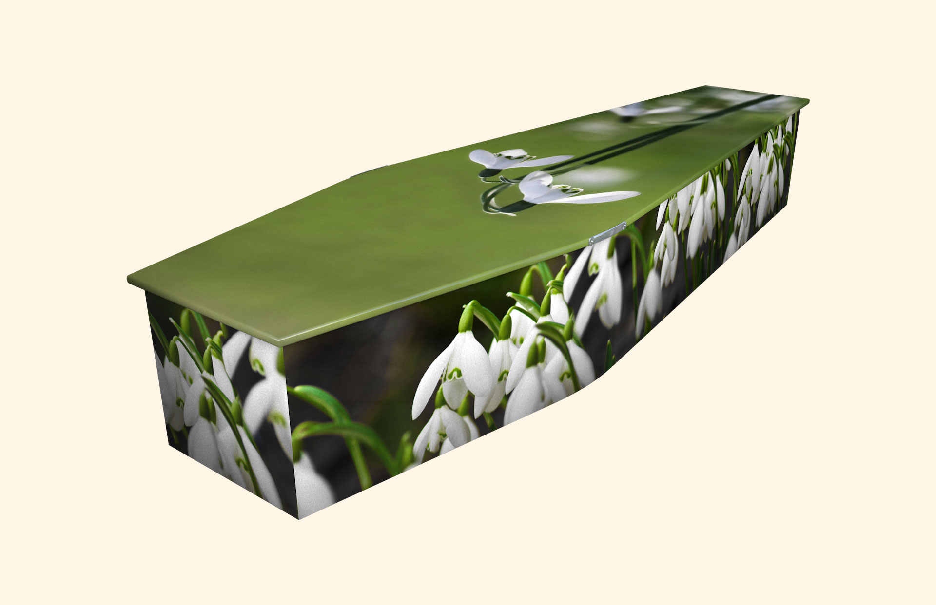 My Little Snowdrop design on a traditional coffin