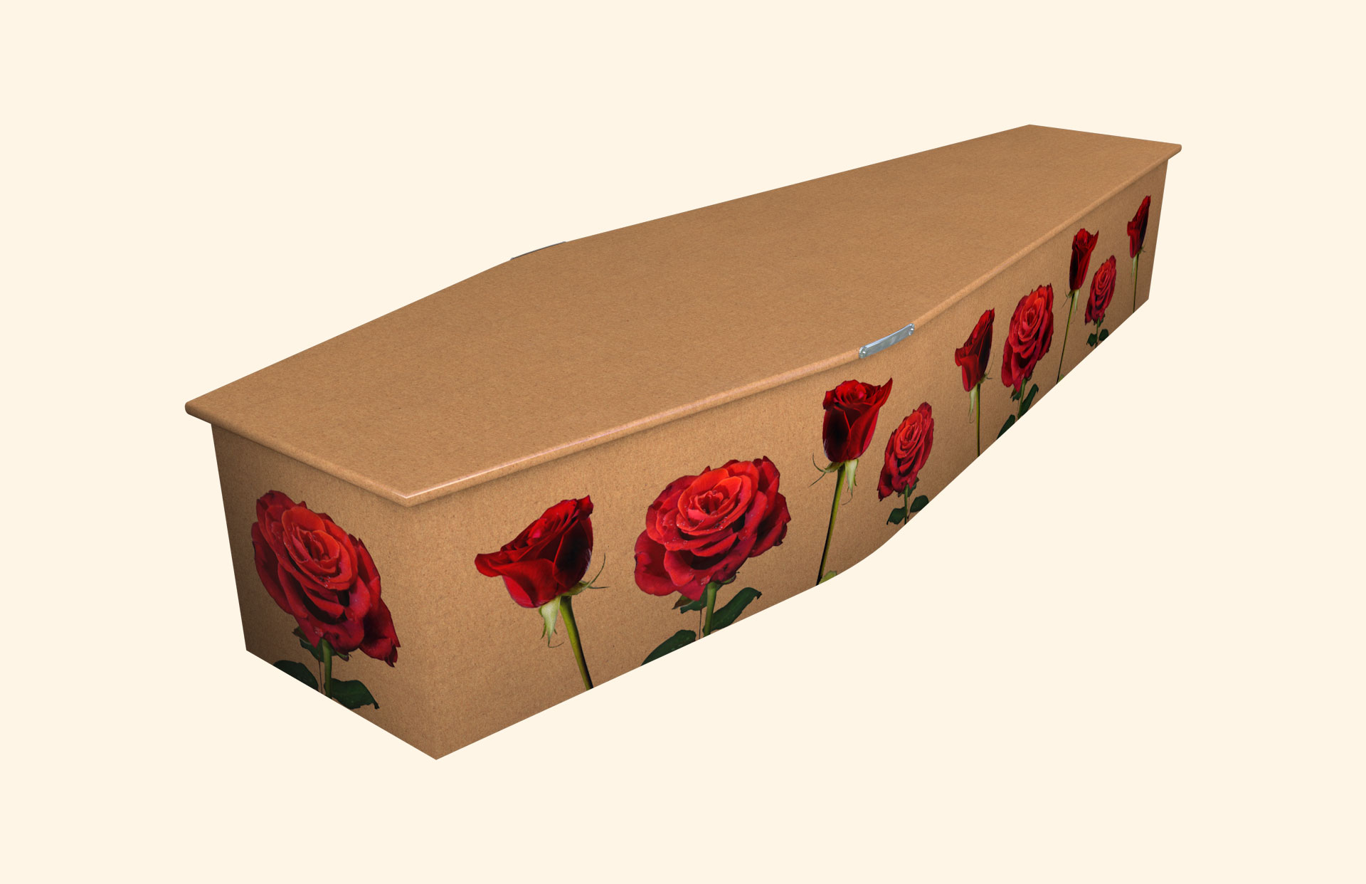 Rosie Red design on a traditional coffin