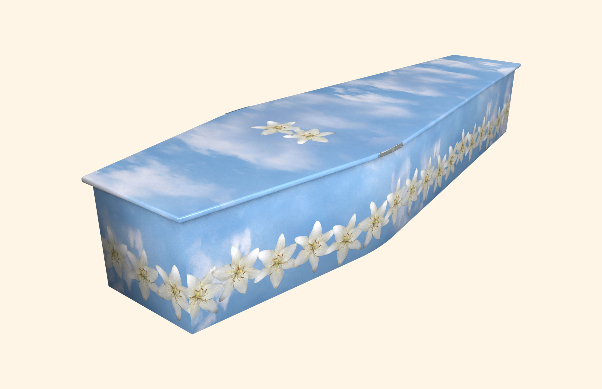 Lily My Love design on a traditional coffin