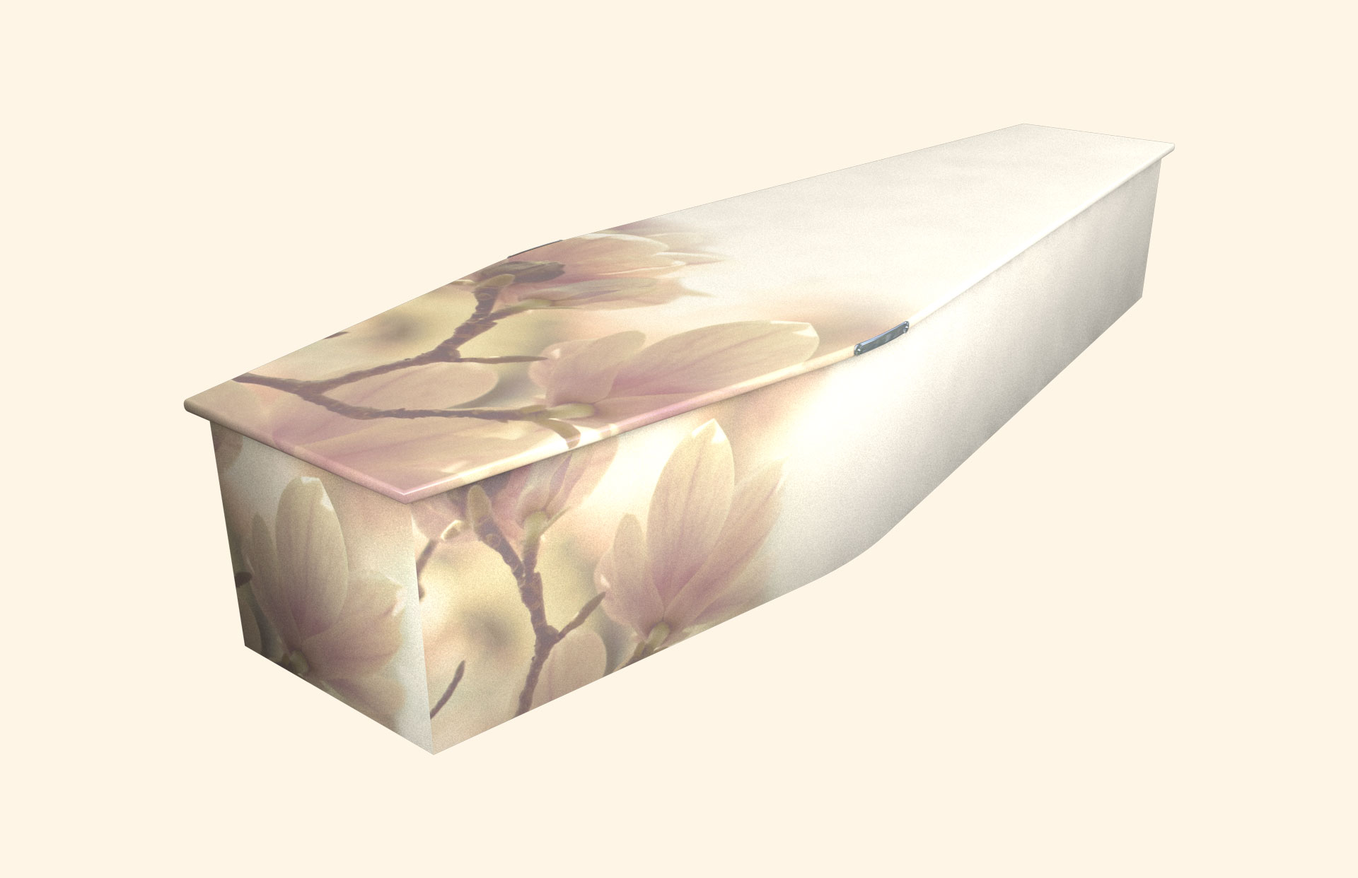 Blushing Blossom design on a traditional coffin