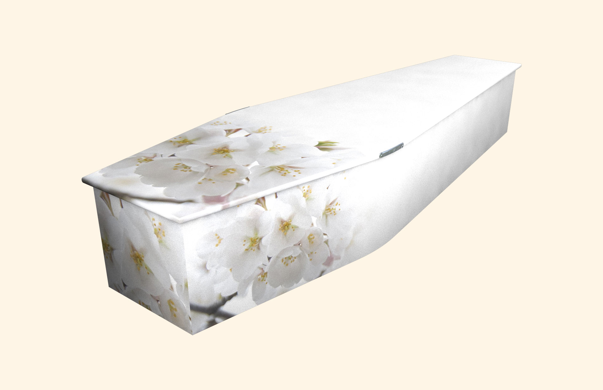 Blushing Apple Blossom design on a traditional coffin
