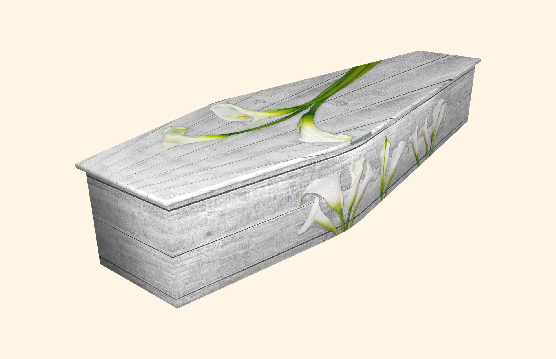 Sweet Lily design on a traditional coffin