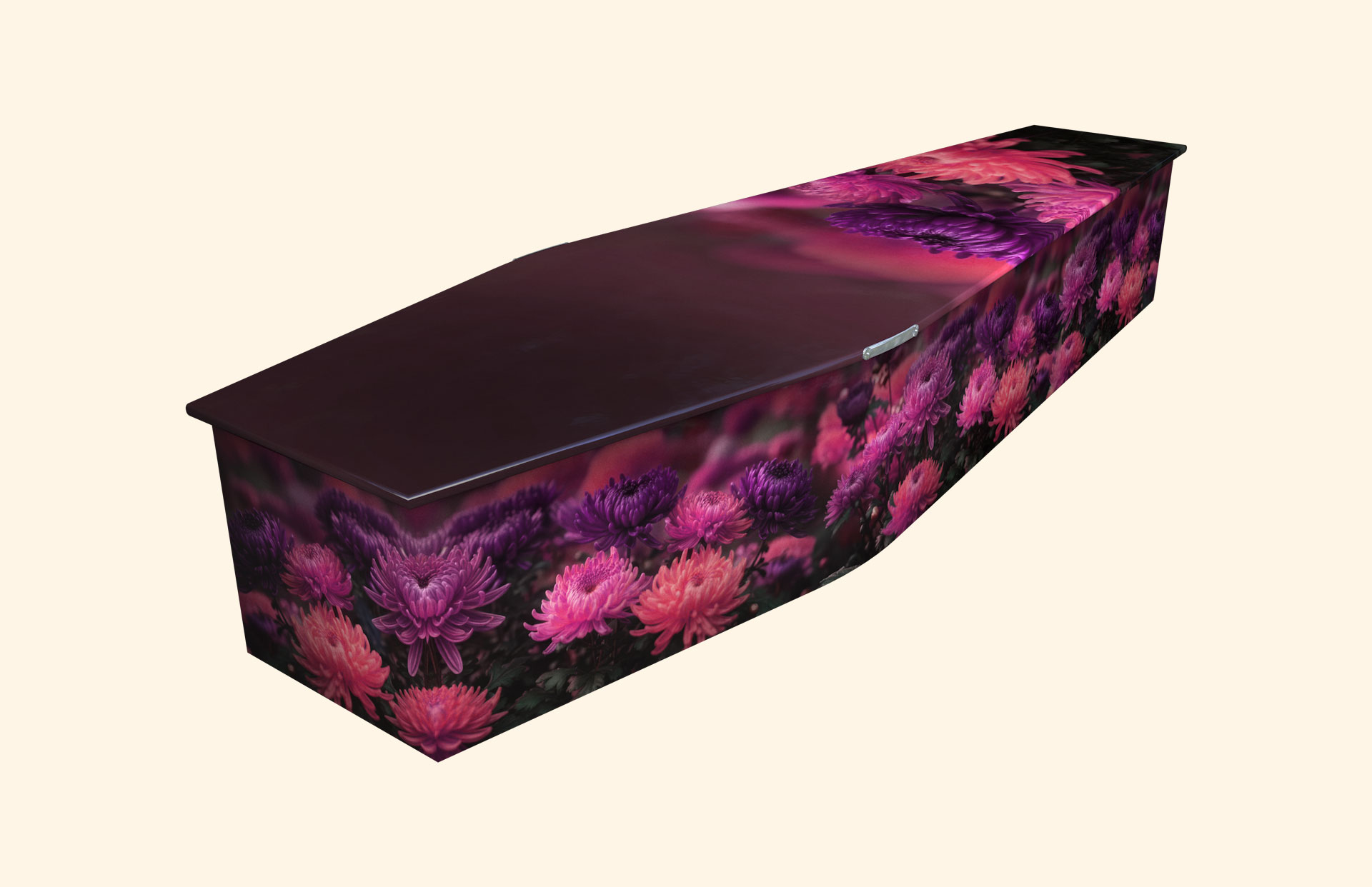 Chrysanthemum design on a traditional coffin