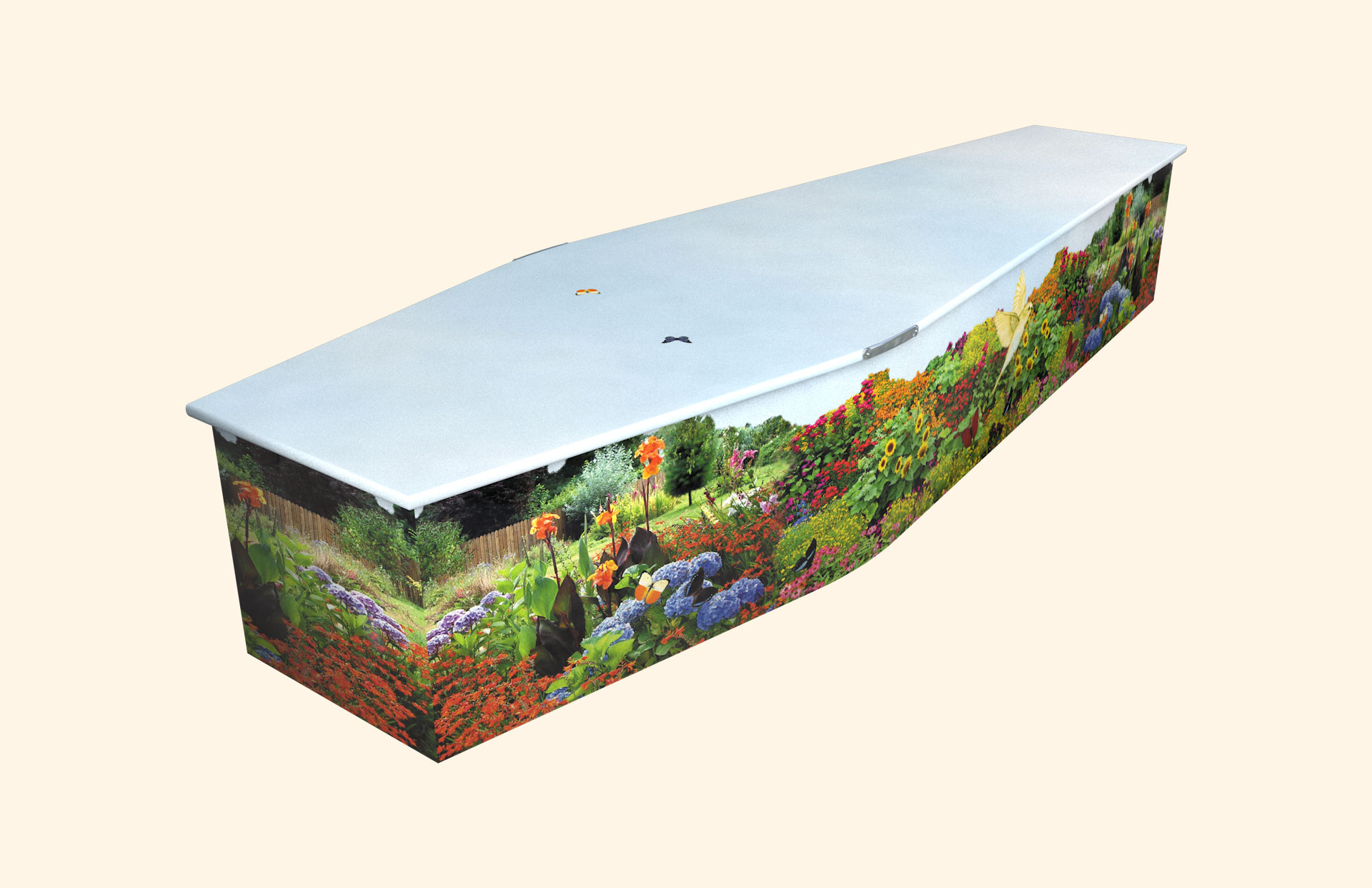 Cottage Garden design on a traditional coffin