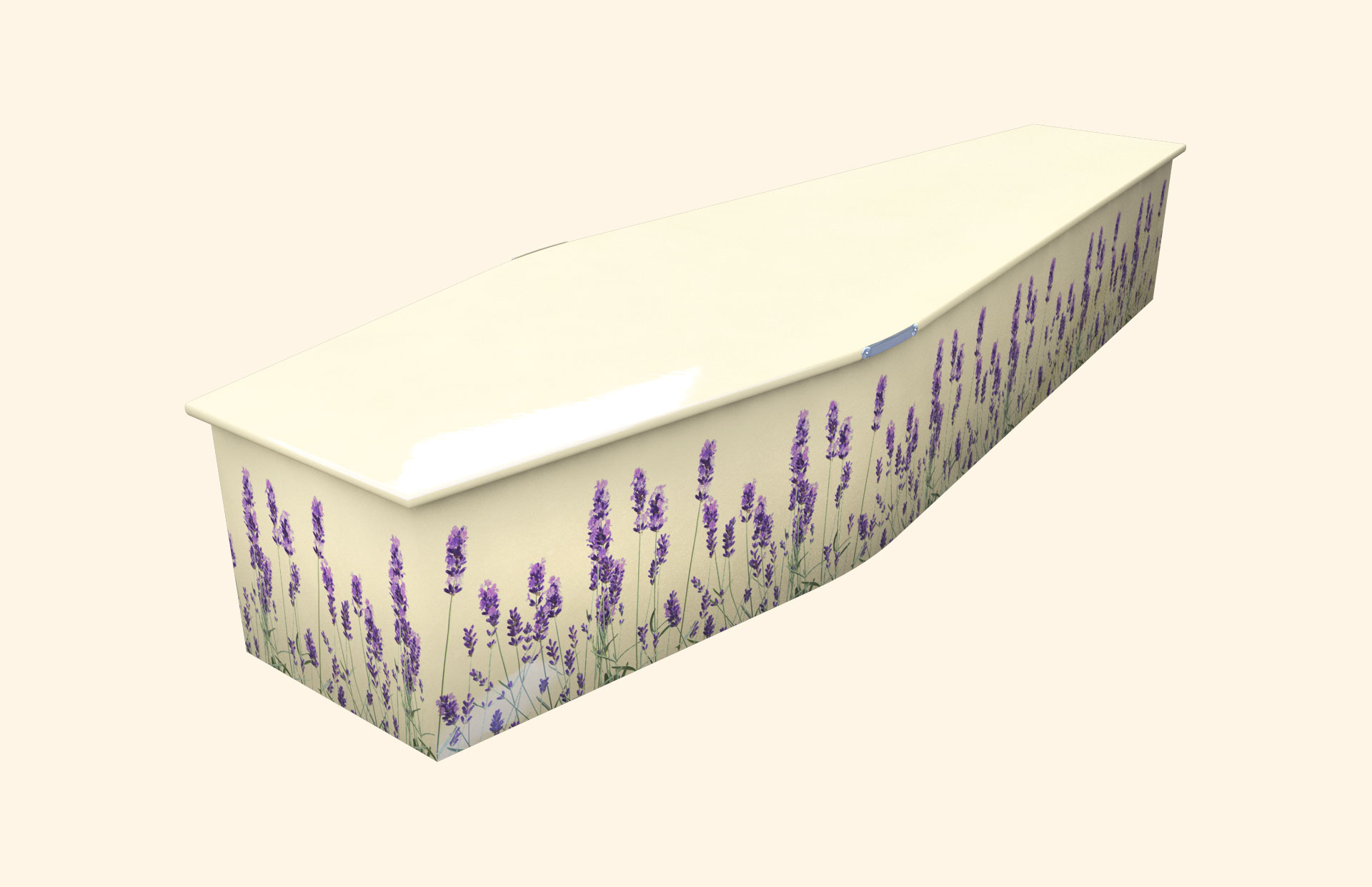 Lavender and Cream Traditional coffin