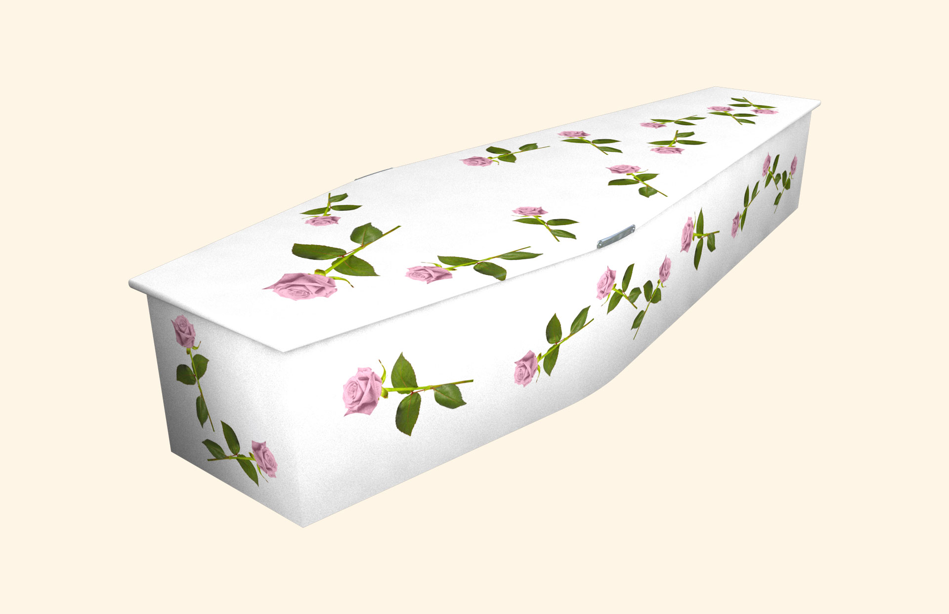 Delicate Rose design on a traditional coffin