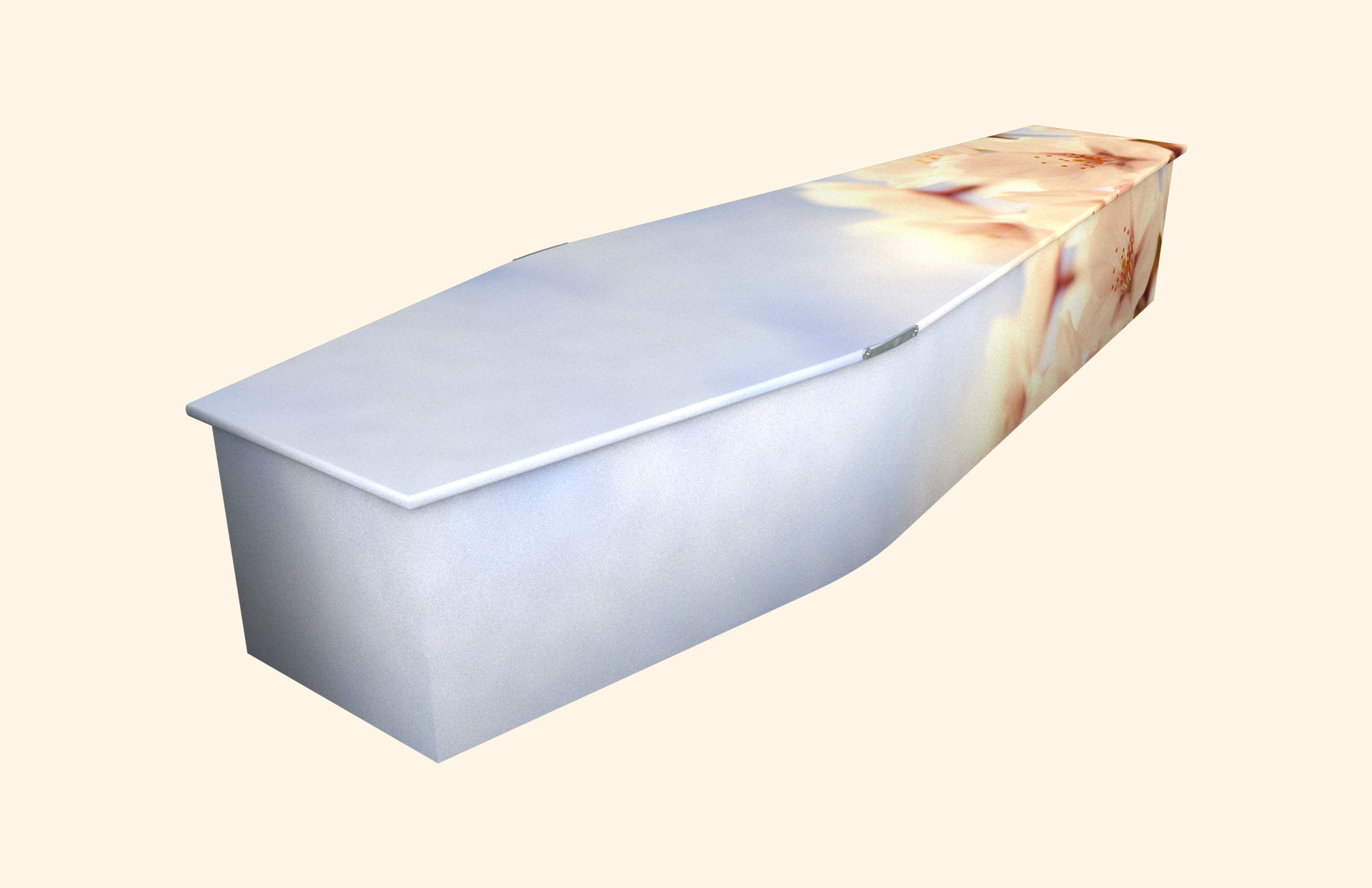 Cherry Blossom design on a traditional coffin