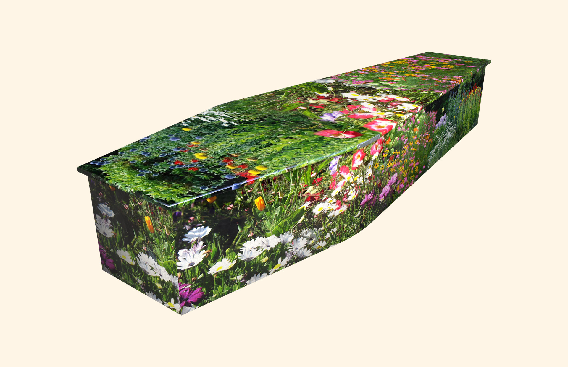 Mary's Garden design on a traditional coffin
