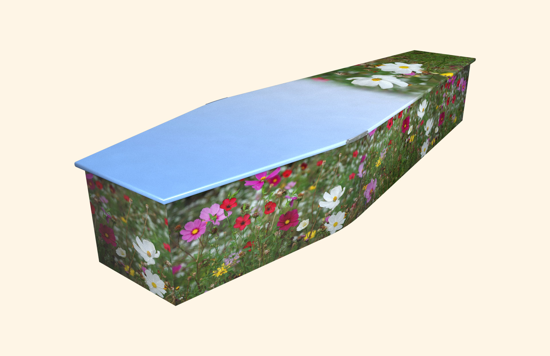Walk On The Wild Side design on a traditional coffin