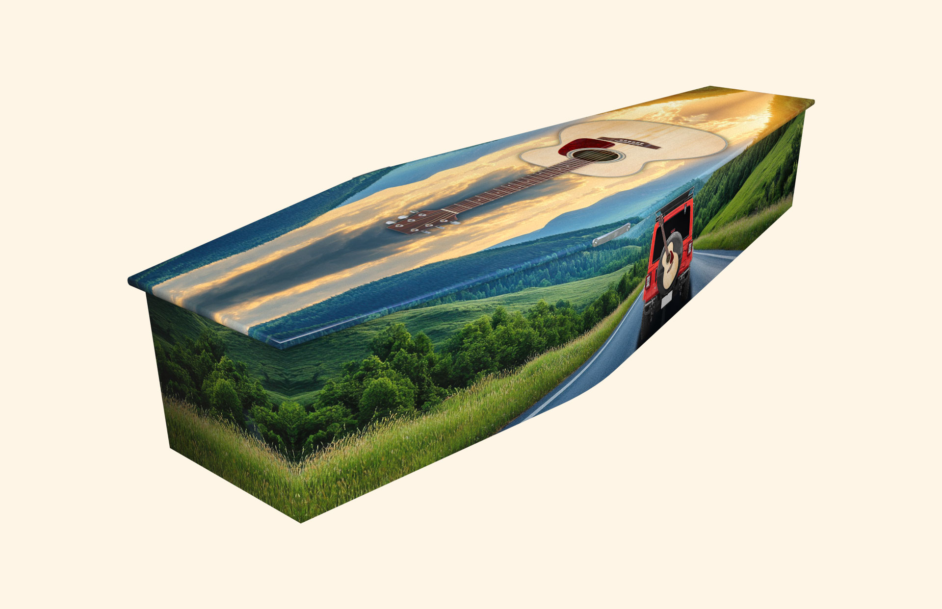 Got the Gig design on a traditional coffin