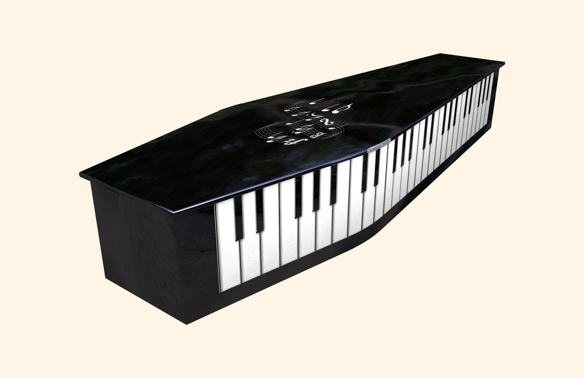 Musical Black design on a traditional coffin