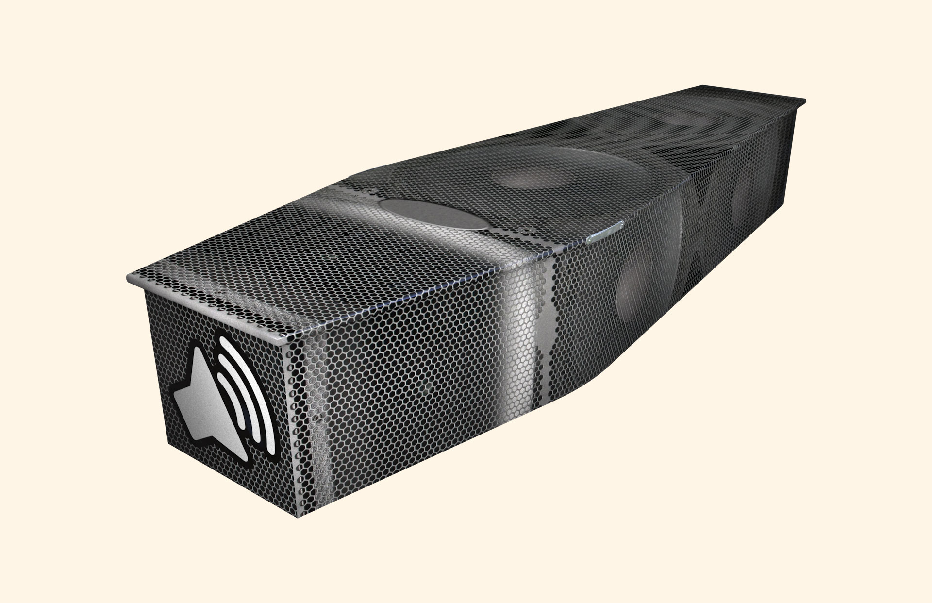 Speaker design on a traditional coffin