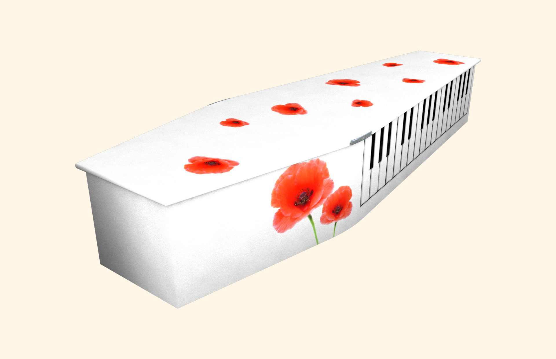 Silent Tune design on a traditional coffin