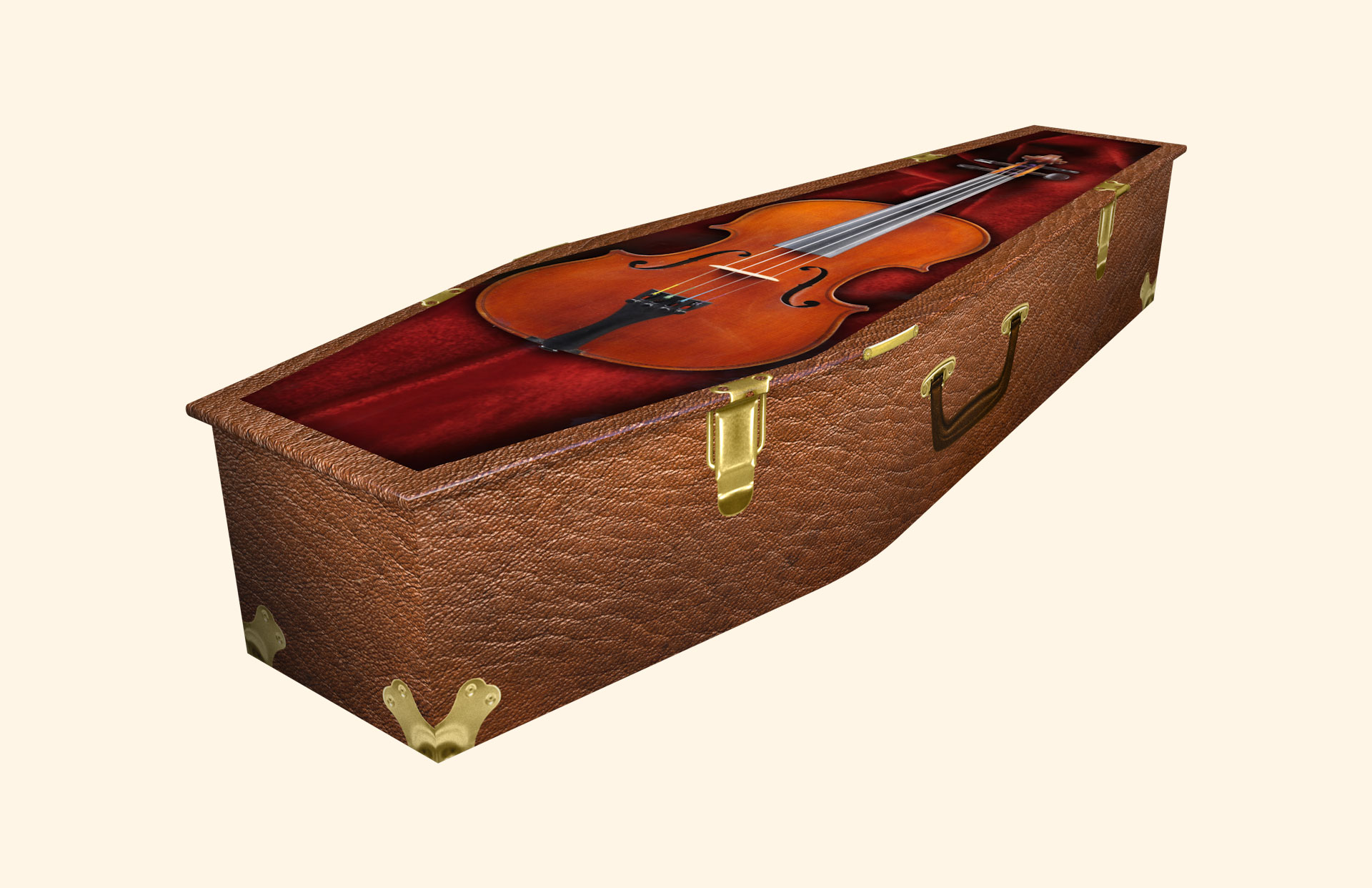 The Violin design on a traditional coffin