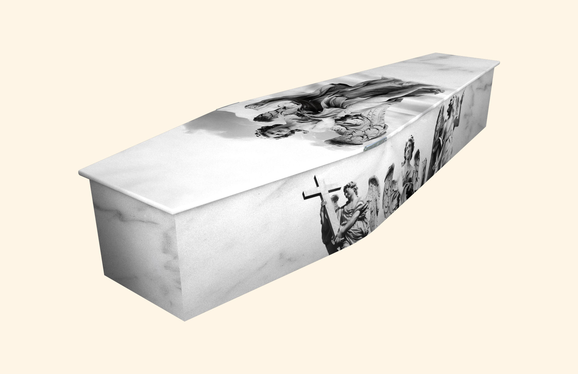 Gabriel design on a traditional coffin