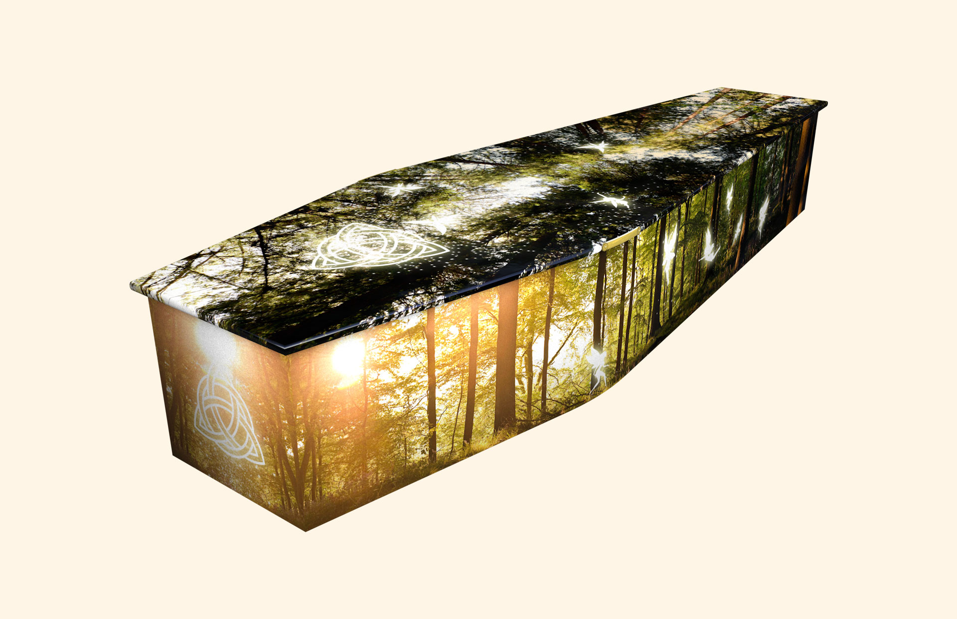 Celtic Dream design on a traditional coffin