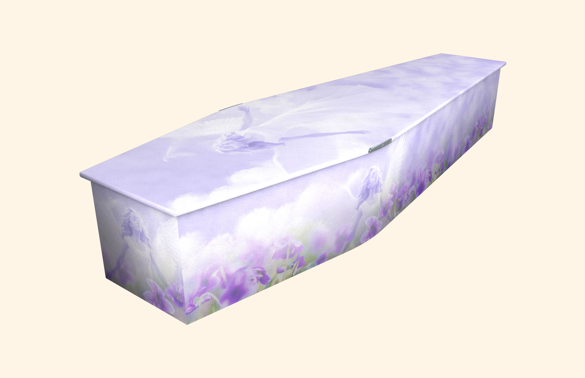 Serene design on a traditional coffin