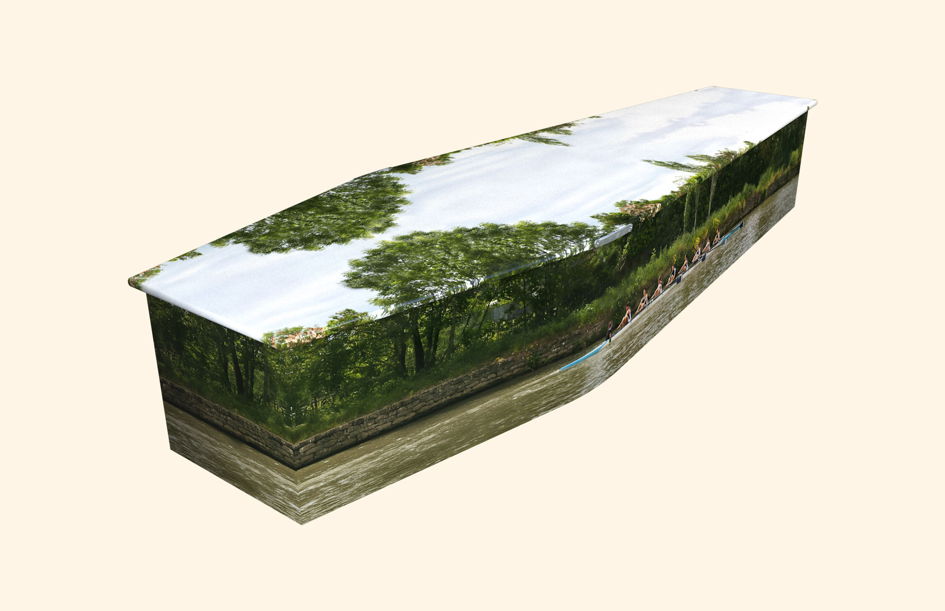 Rowing design on a traditional coffin