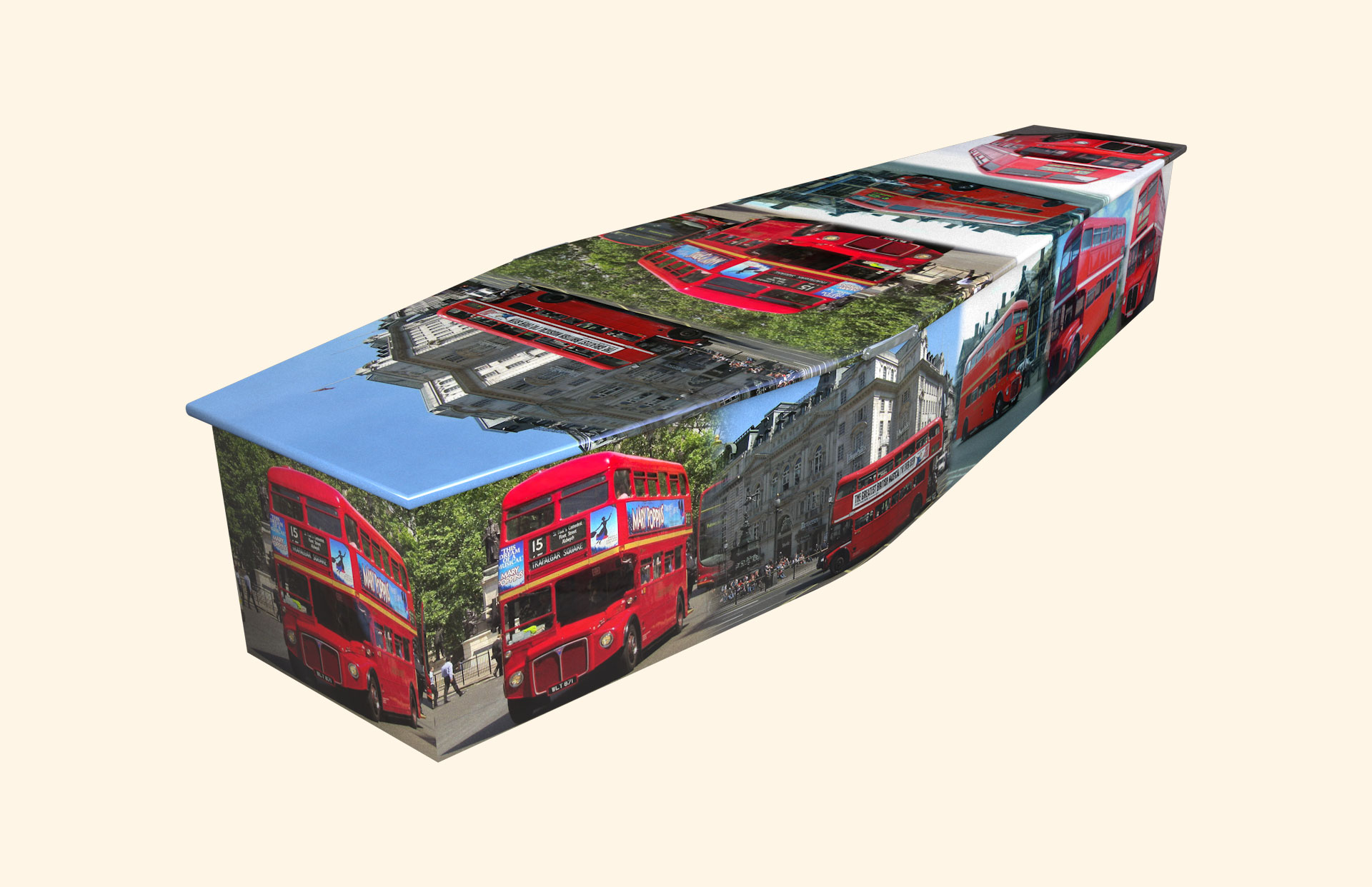 On the Buses design on a traditional coffin