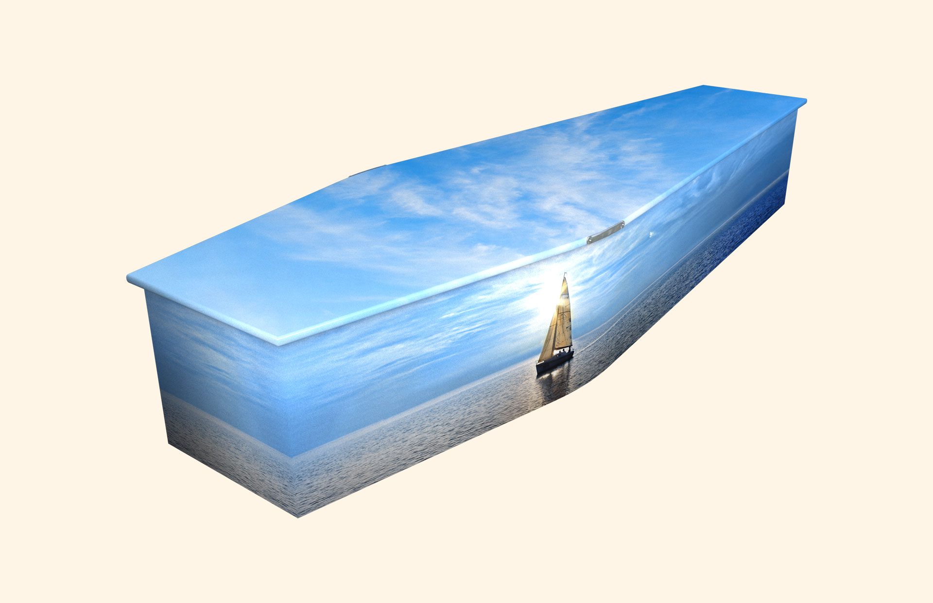 Plain Sailing design on a traditional coffin