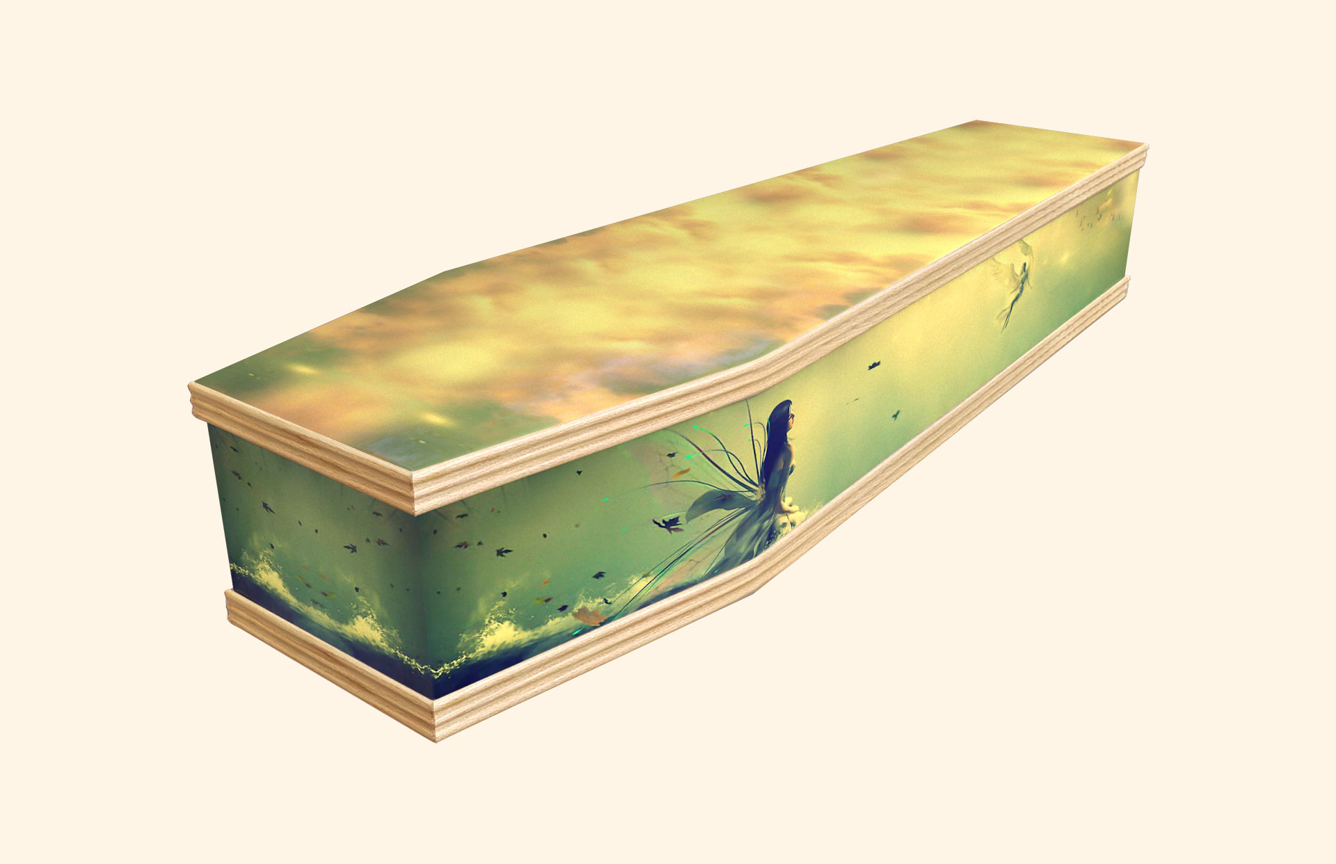 Fairy Girl design on a classic coffin