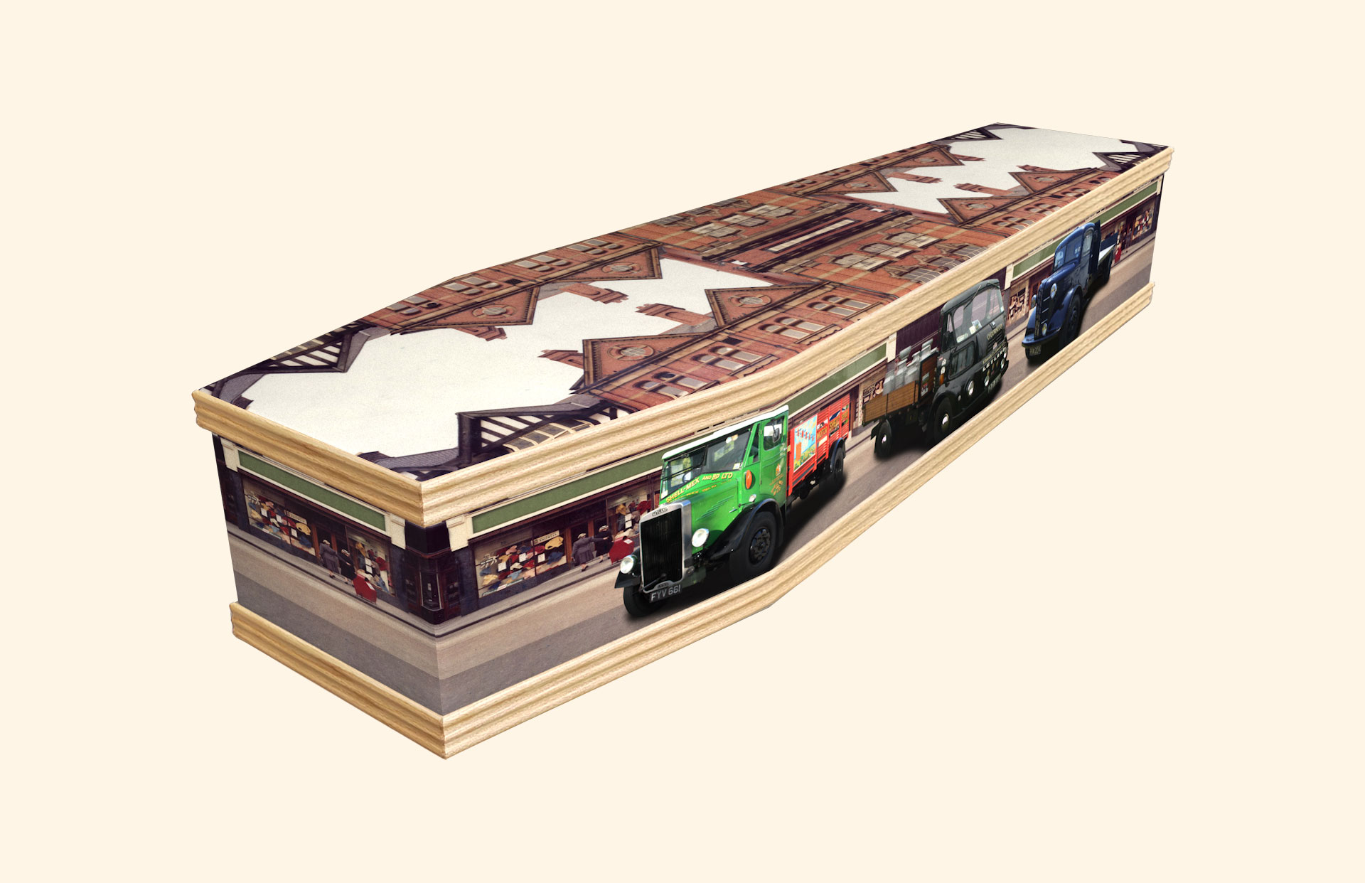 Bobs Toys design on a classic coffin