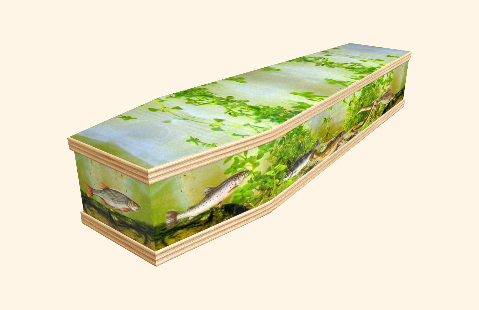 River Bed design on a classic coffin