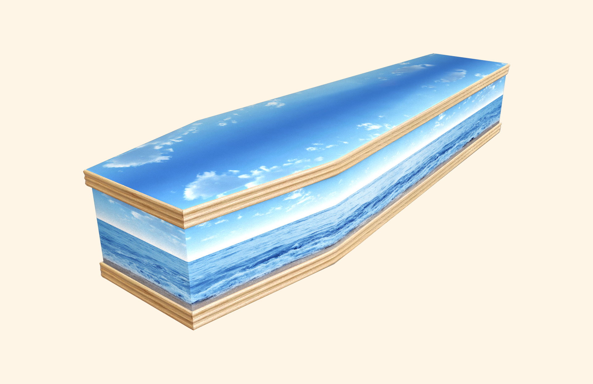 Deep Blue Sea design on a classic coffin