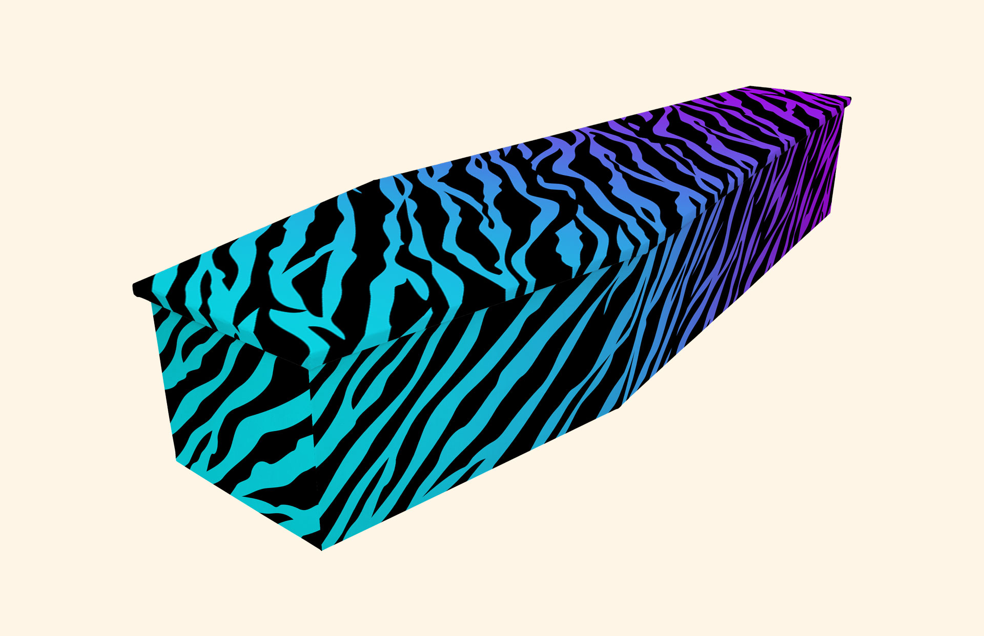 Ribbon Inspiration design on a cardboard coffin