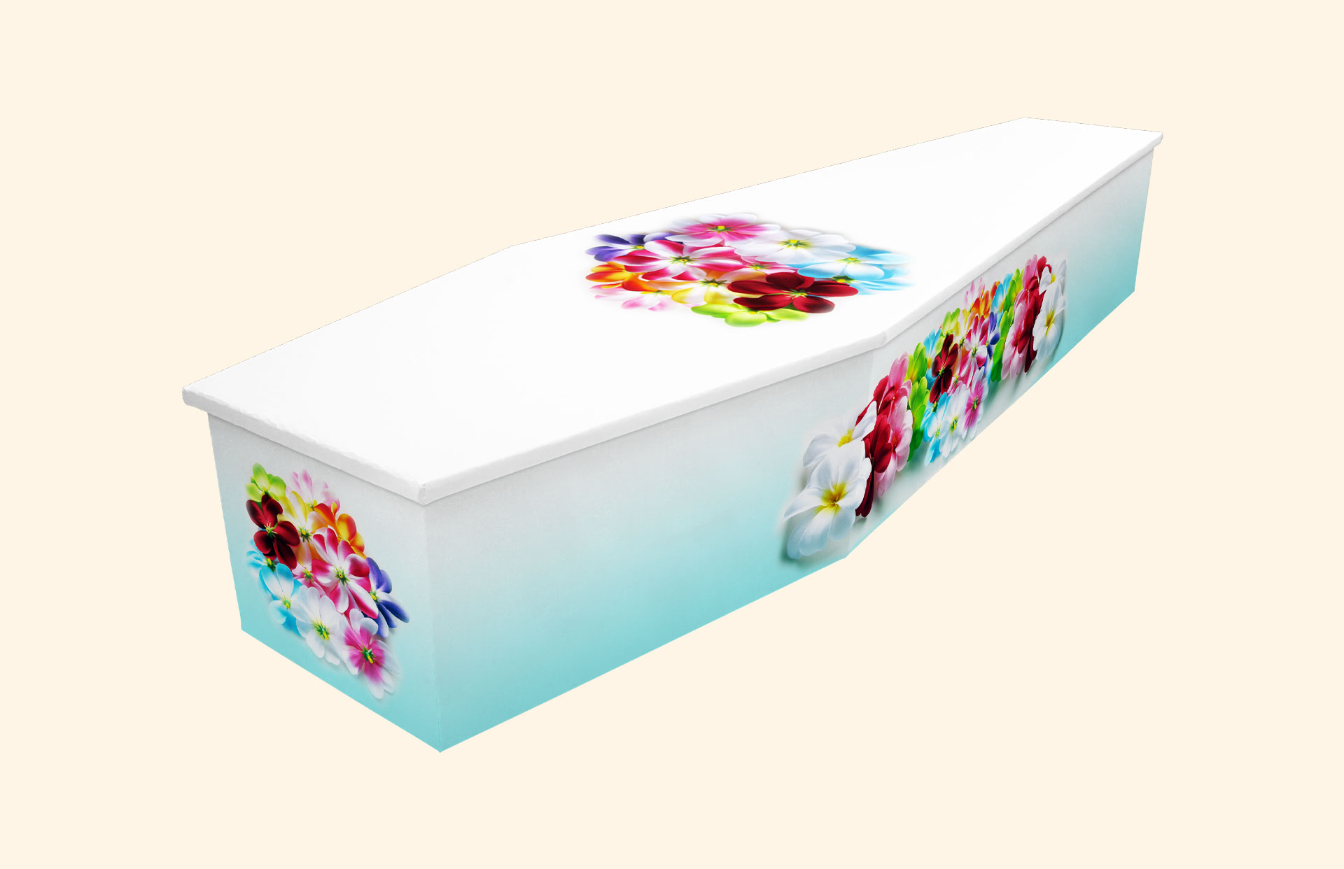 Simply Beautiful design on a cardboard coffin