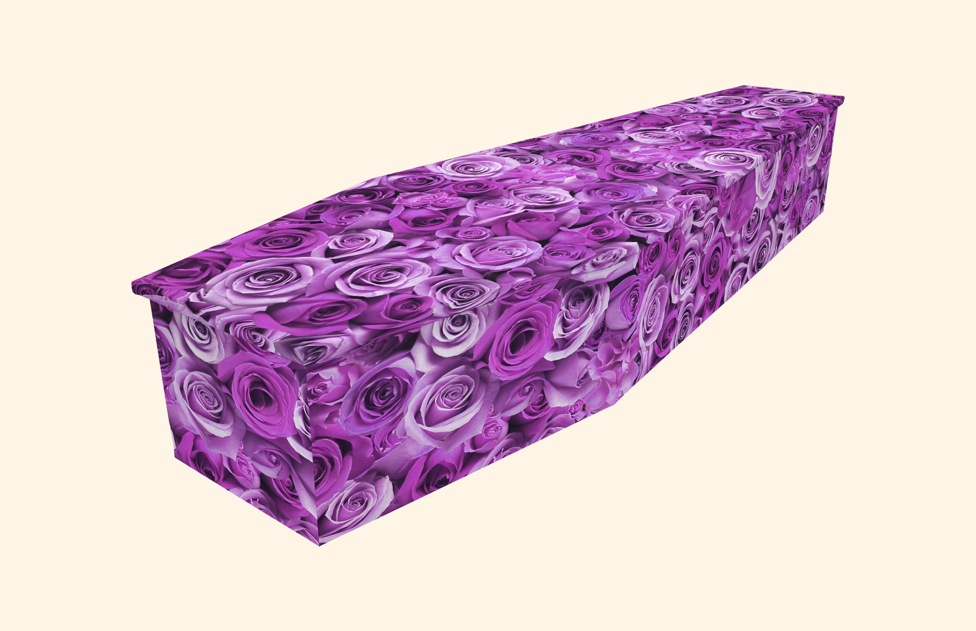 Lilac Roses design on a cardboard coffin