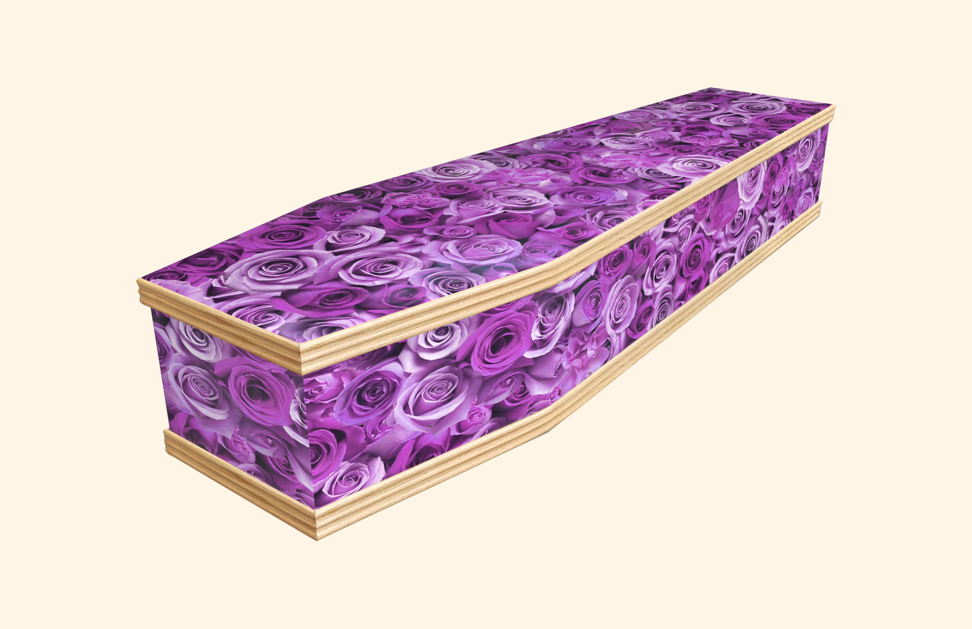 Lilac Roses design on a classic coffin