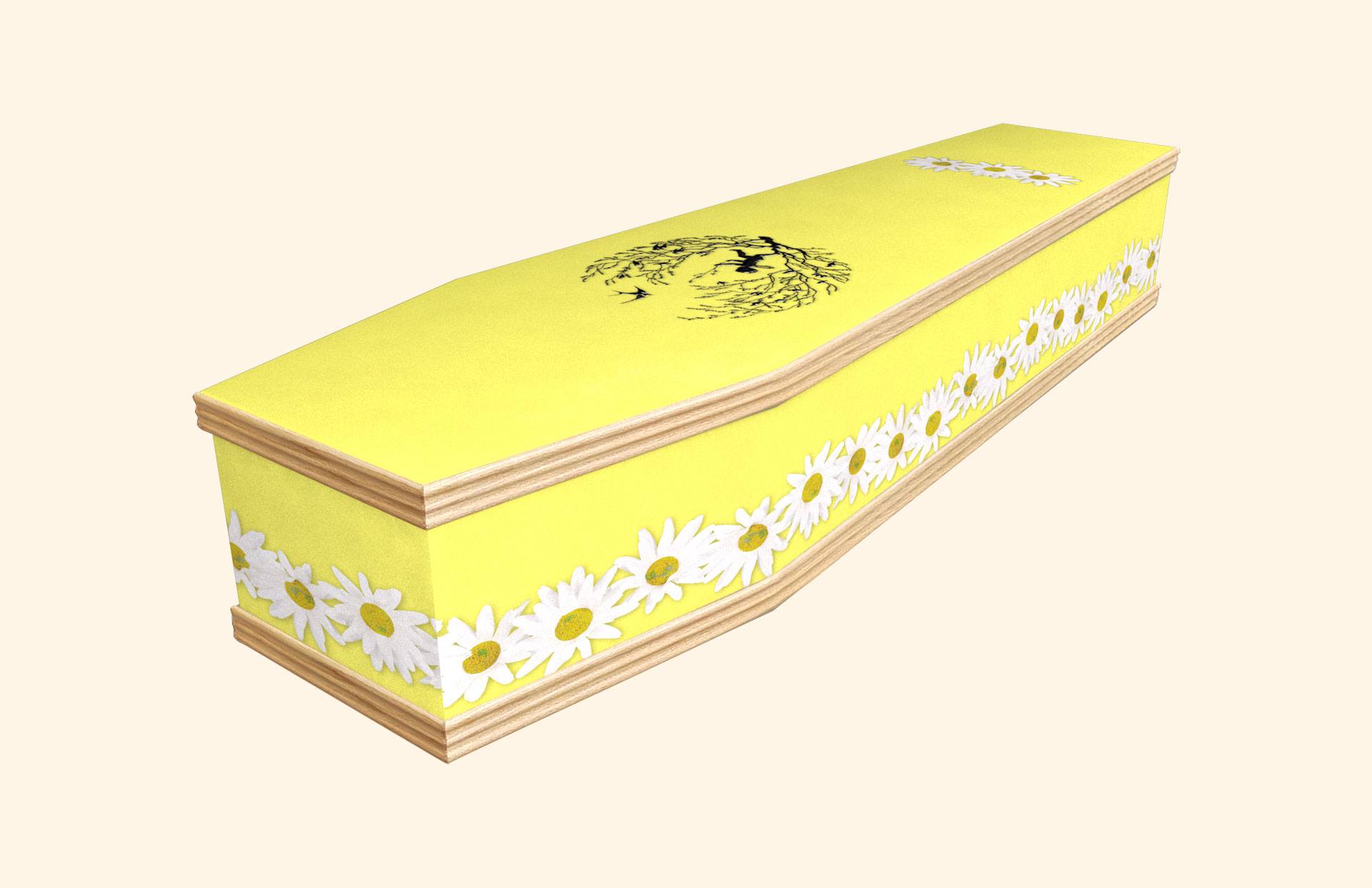 Daisy design on a classic coffin