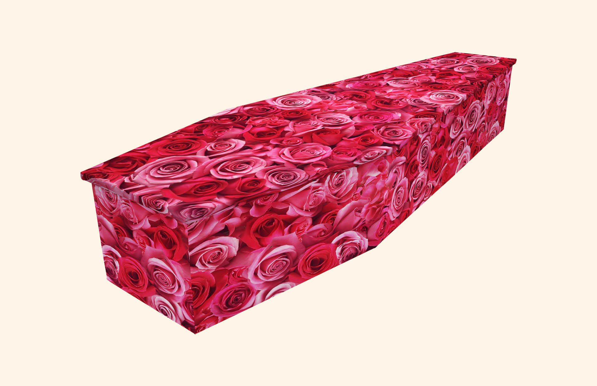 Roseanna design on a cardboard coffin