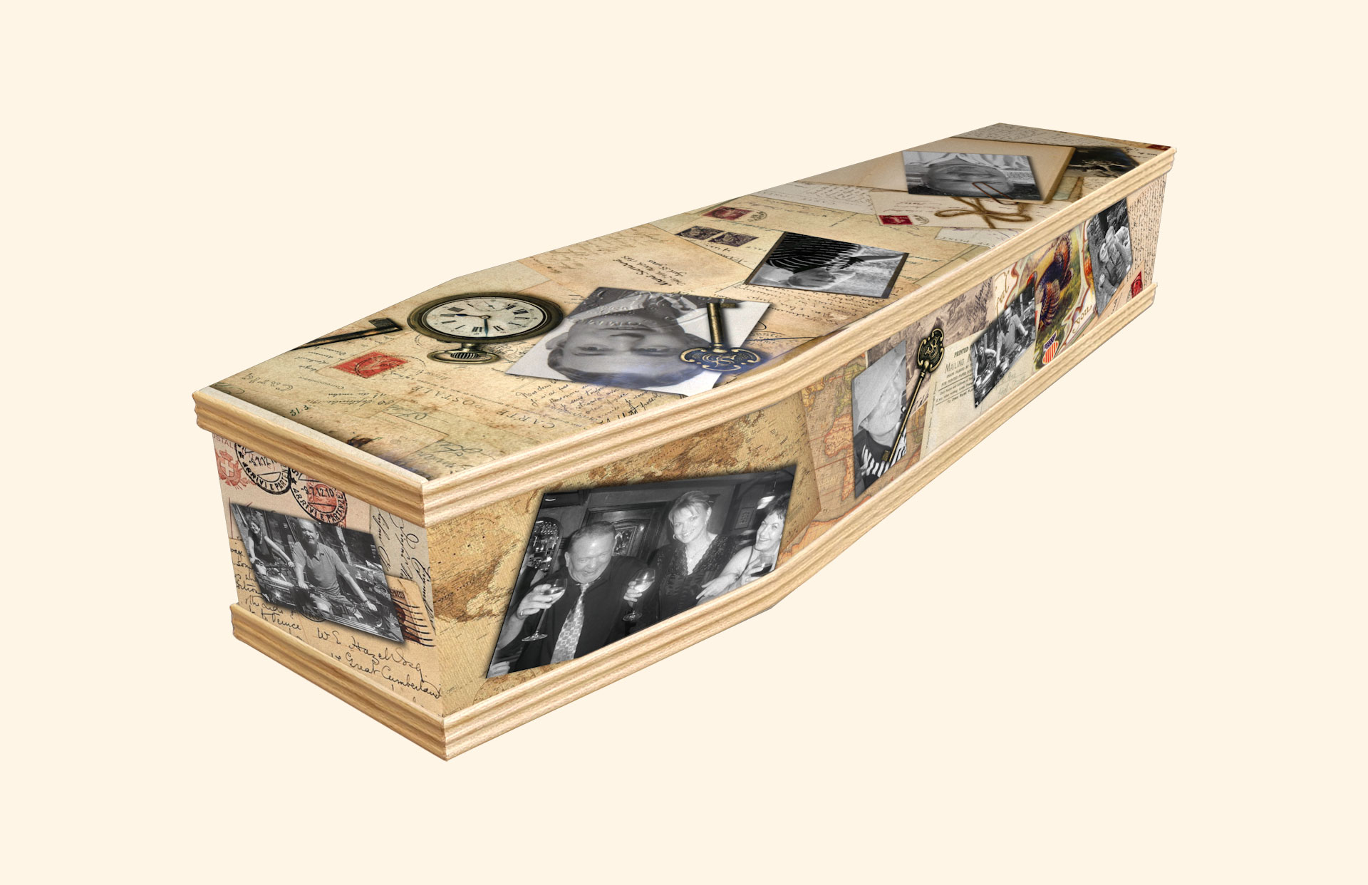 Treasured Times over a classic coffin