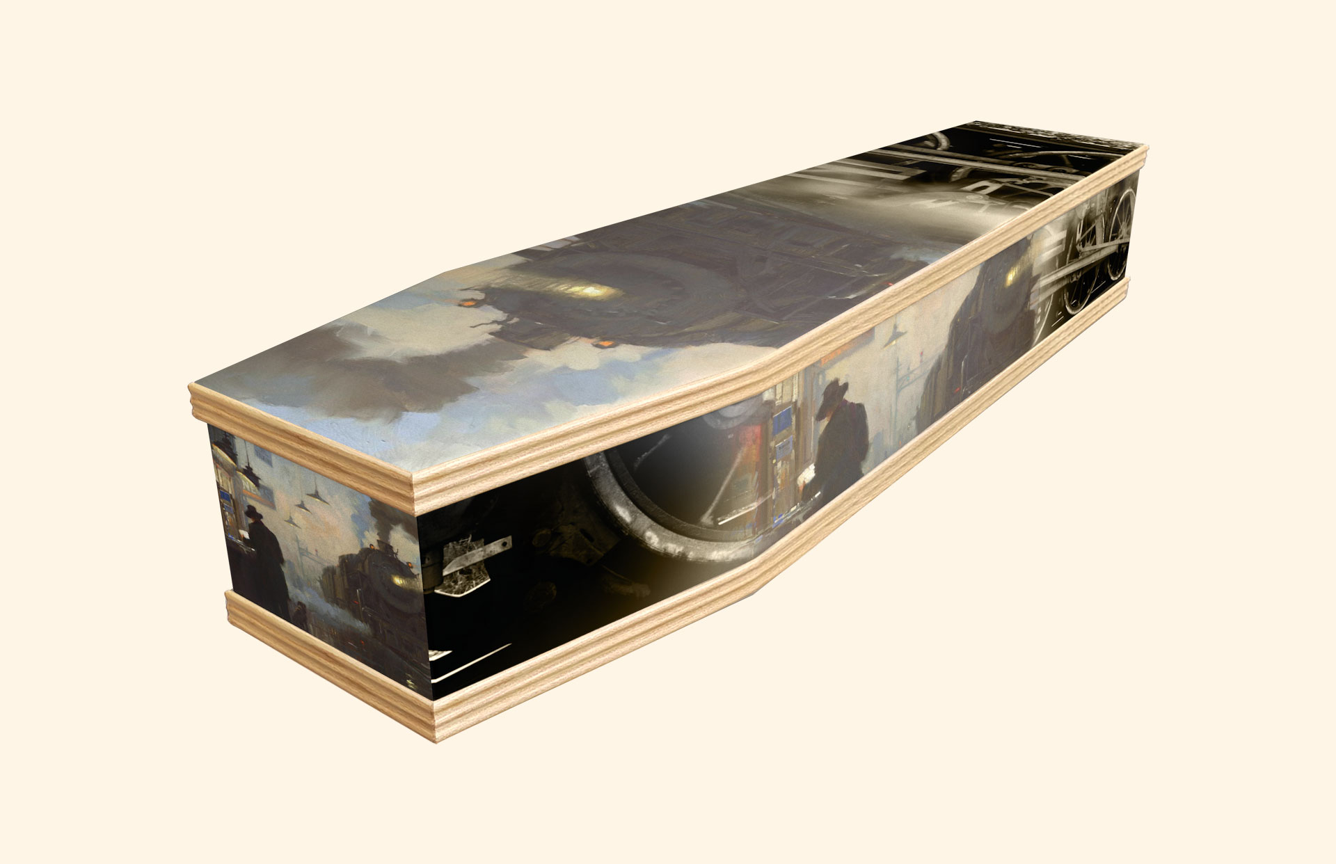 Waiting for You design on a classic coffin