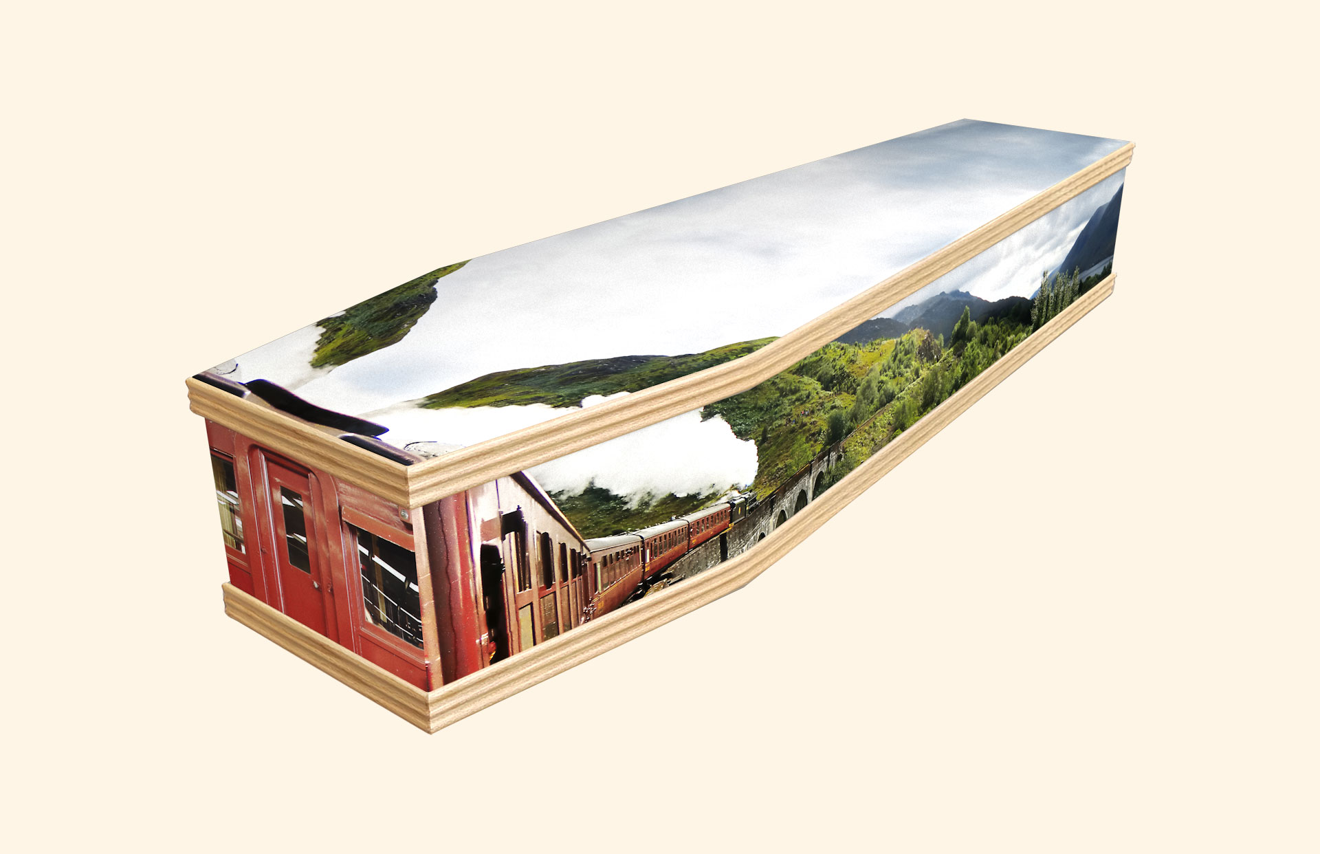 Mountain Pass design on a classic coffin