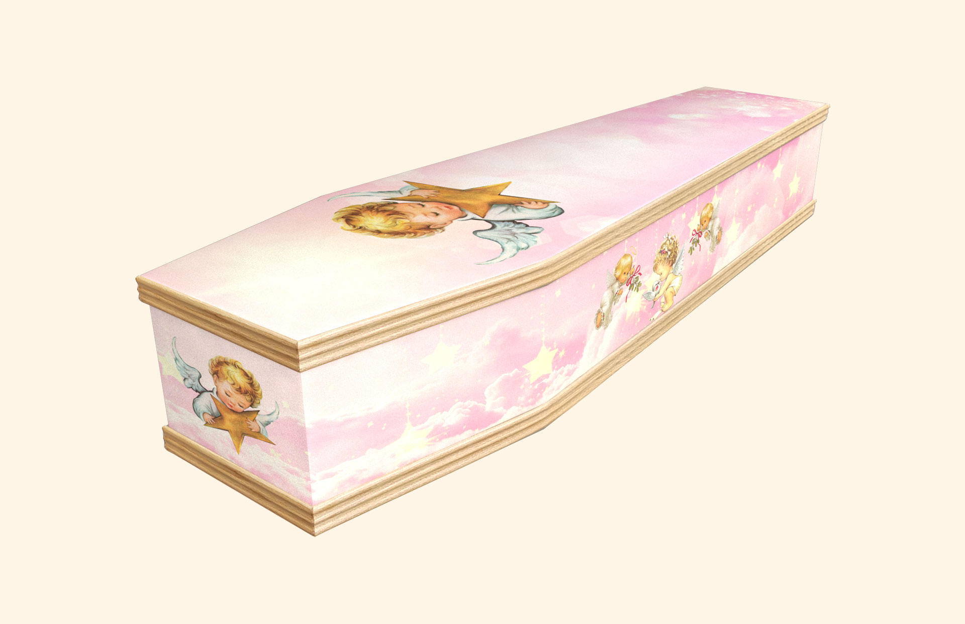 Playful Cherubs design on a classic coffin
