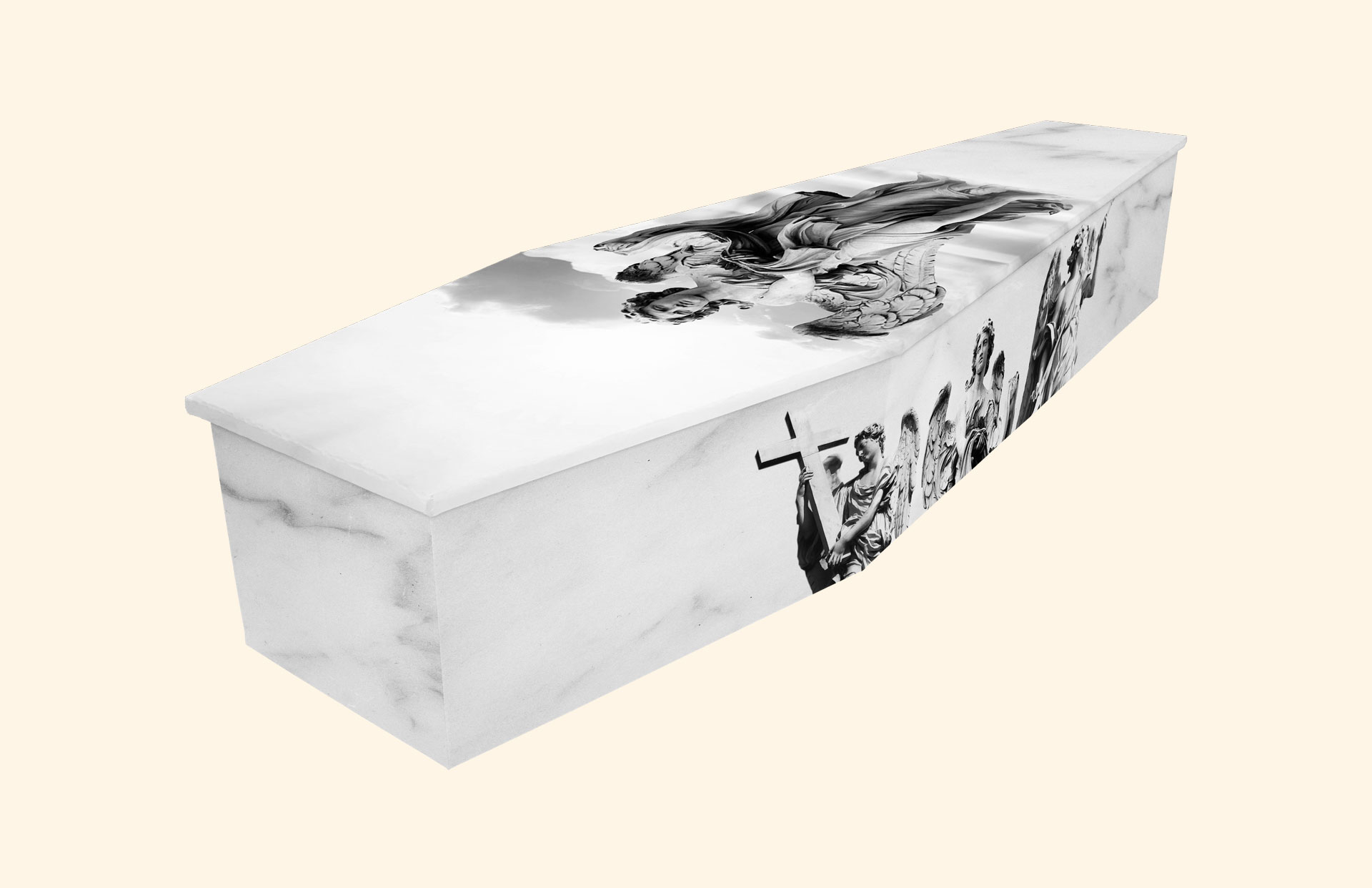 Gabriel design on a cardboard coffin