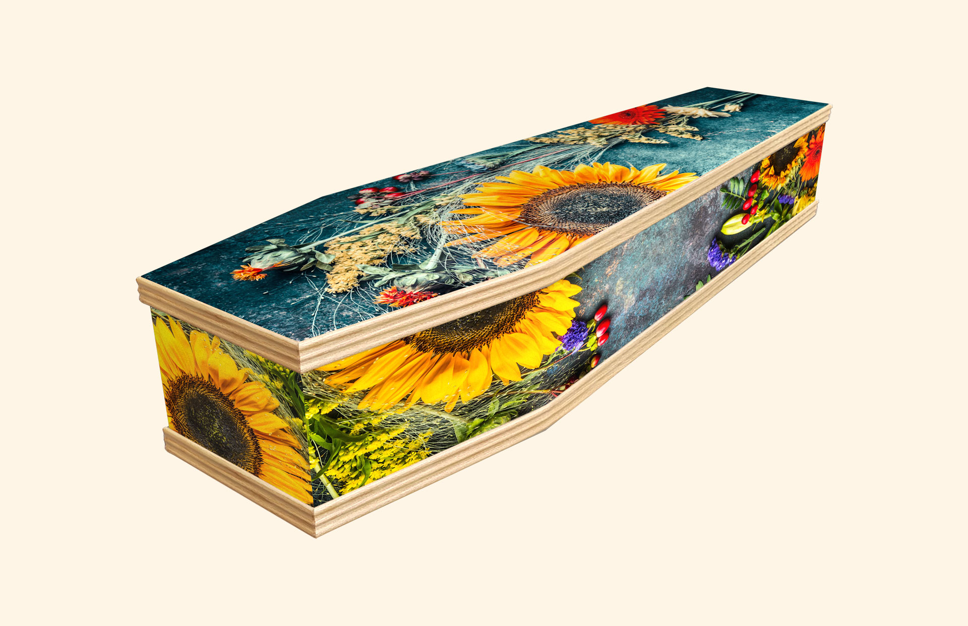 Autumn Beauty design on a classic coffin