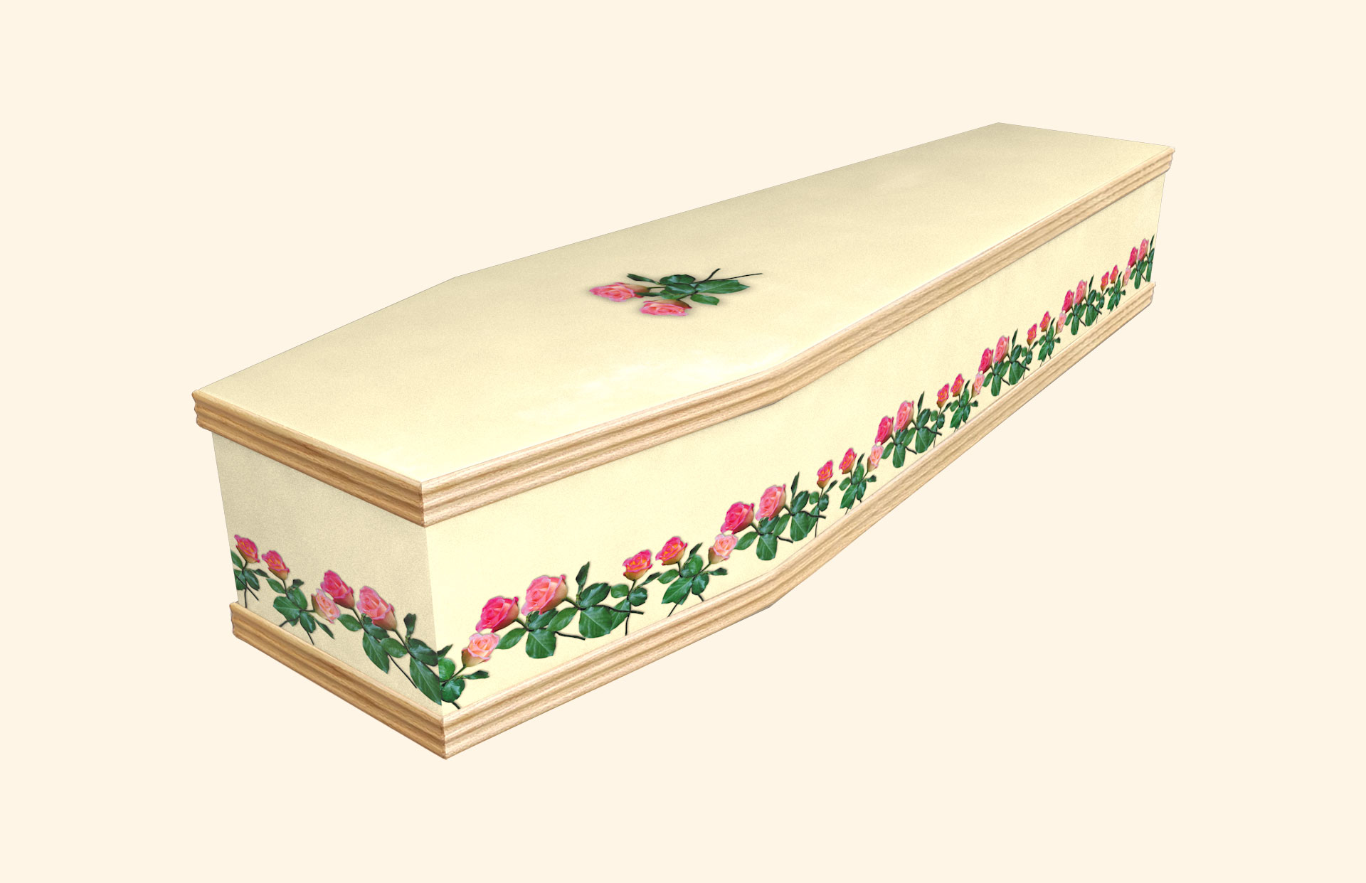 Roses design on a classic coffin