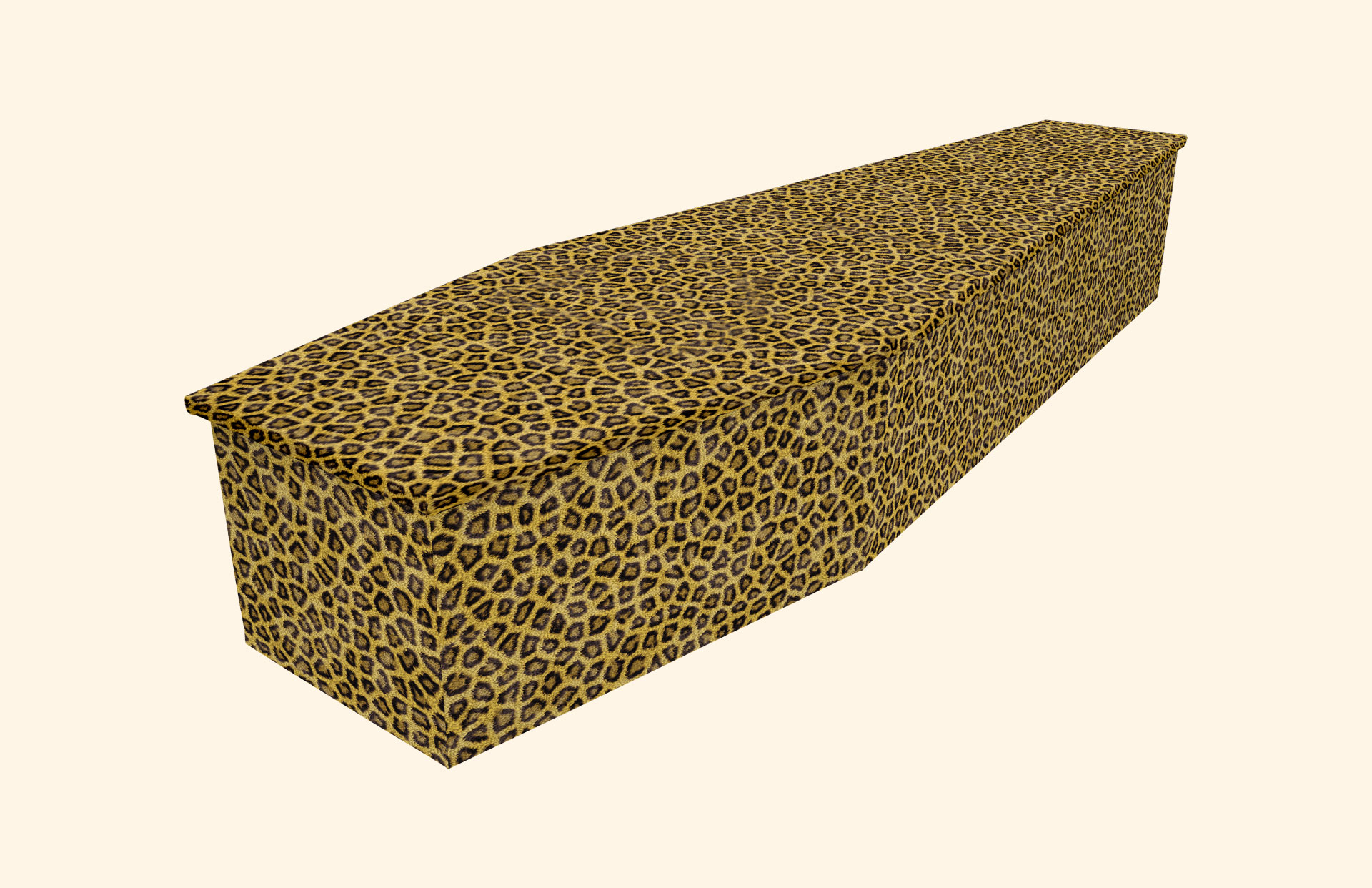 Leopard Skin design on a cardboard coffin