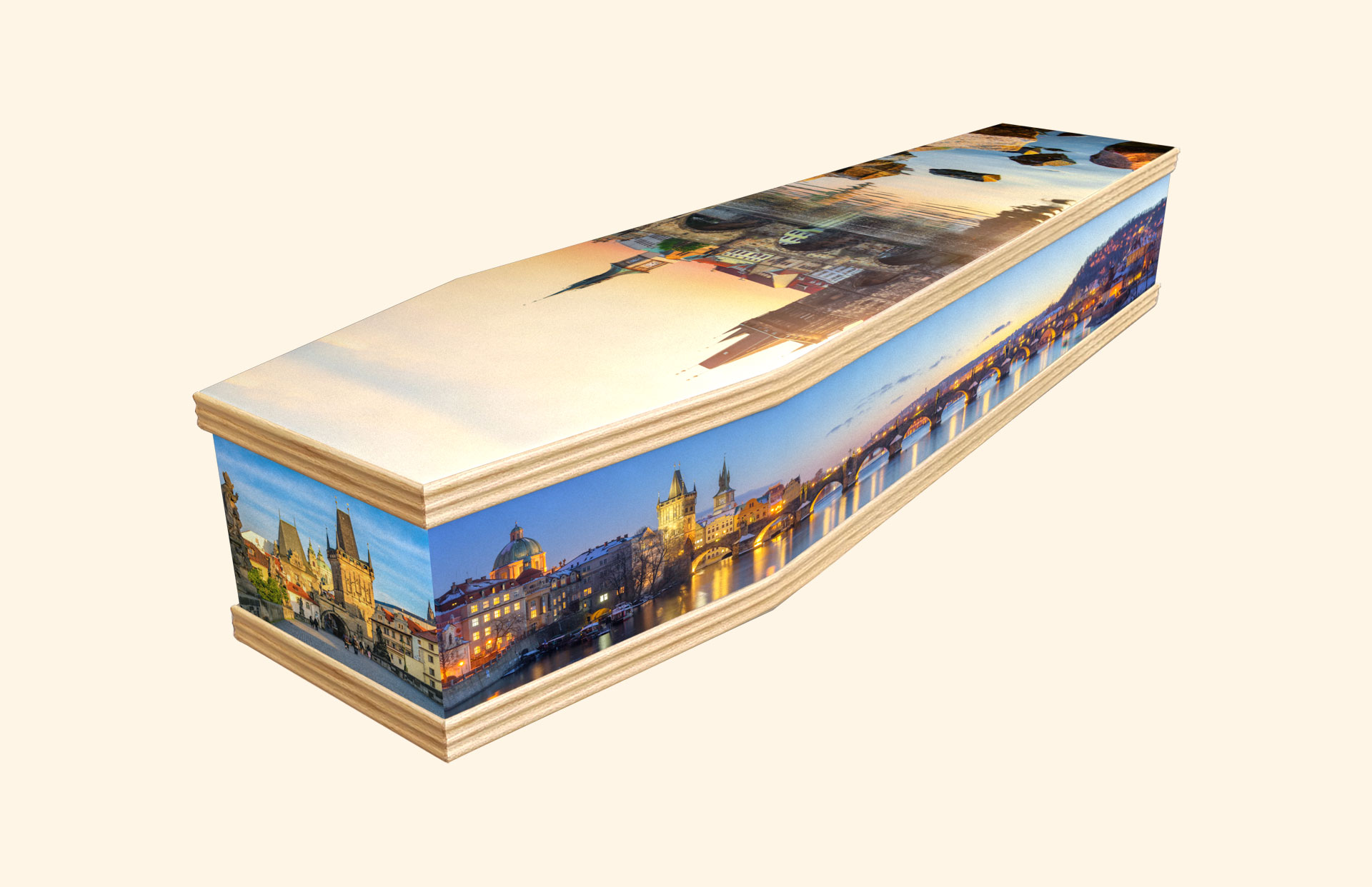 Charles Bridge design on a classic coffin