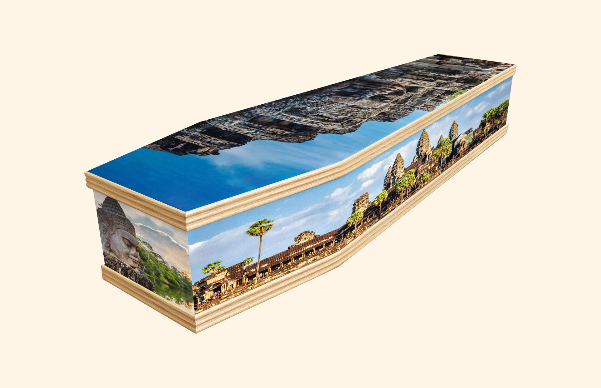 Angkor Cambodia design on a classic coffin